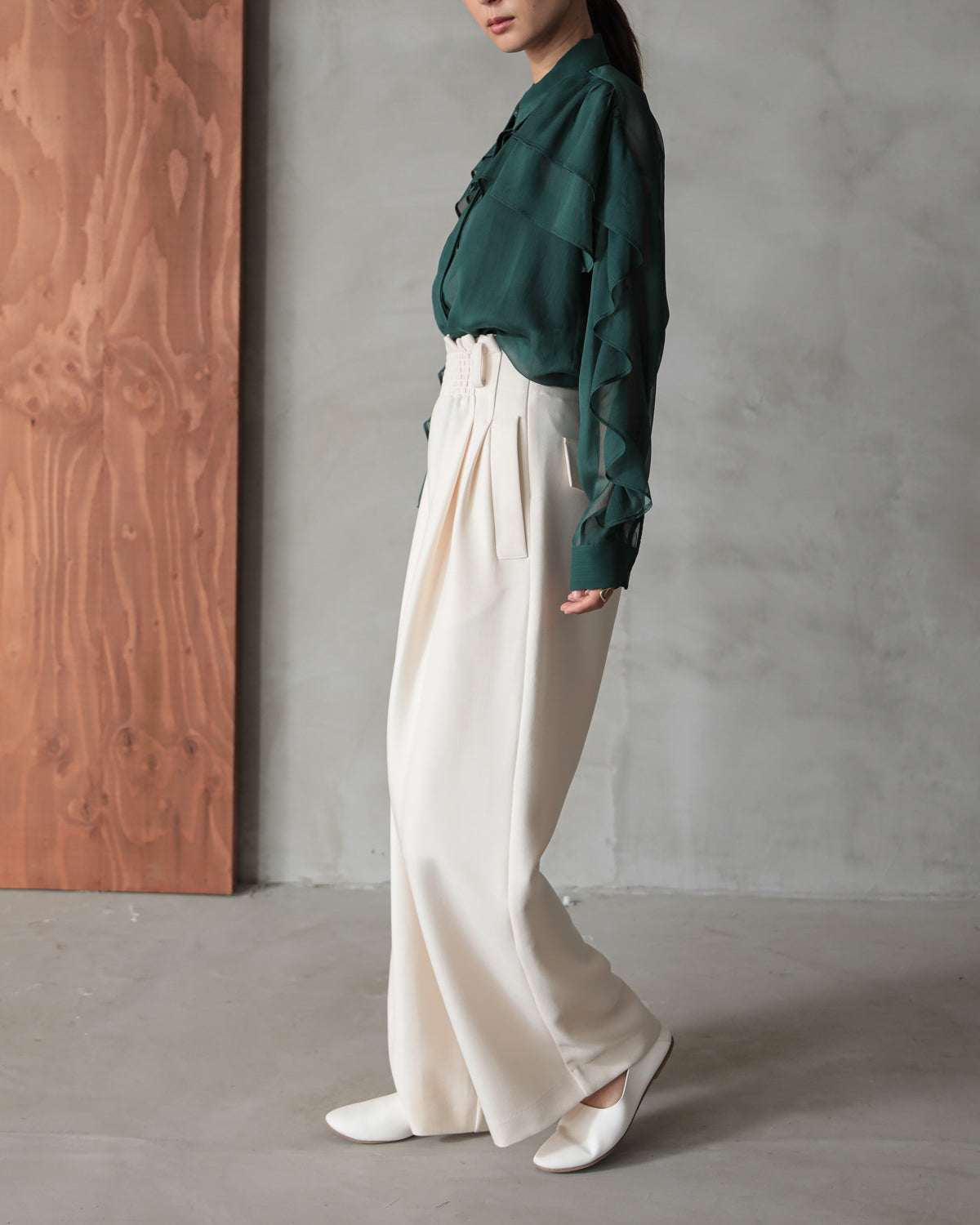 front waist ruched pants