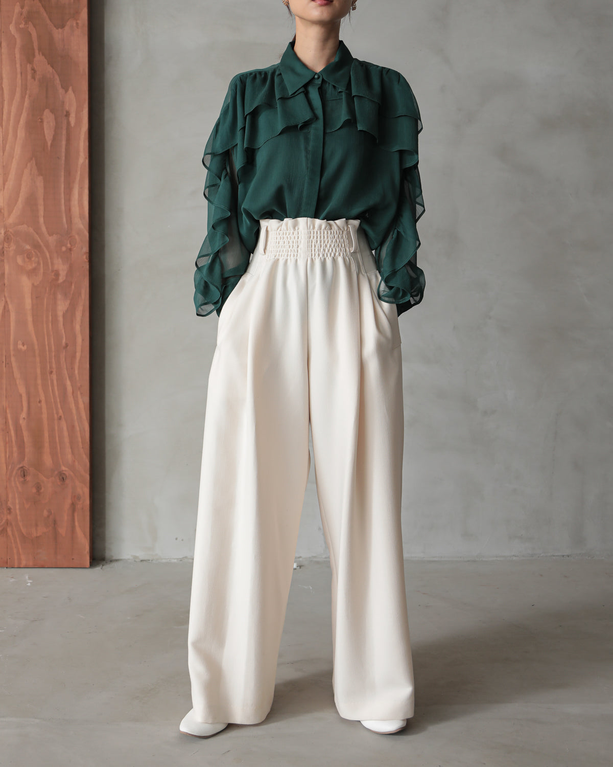 front waist ruched pants