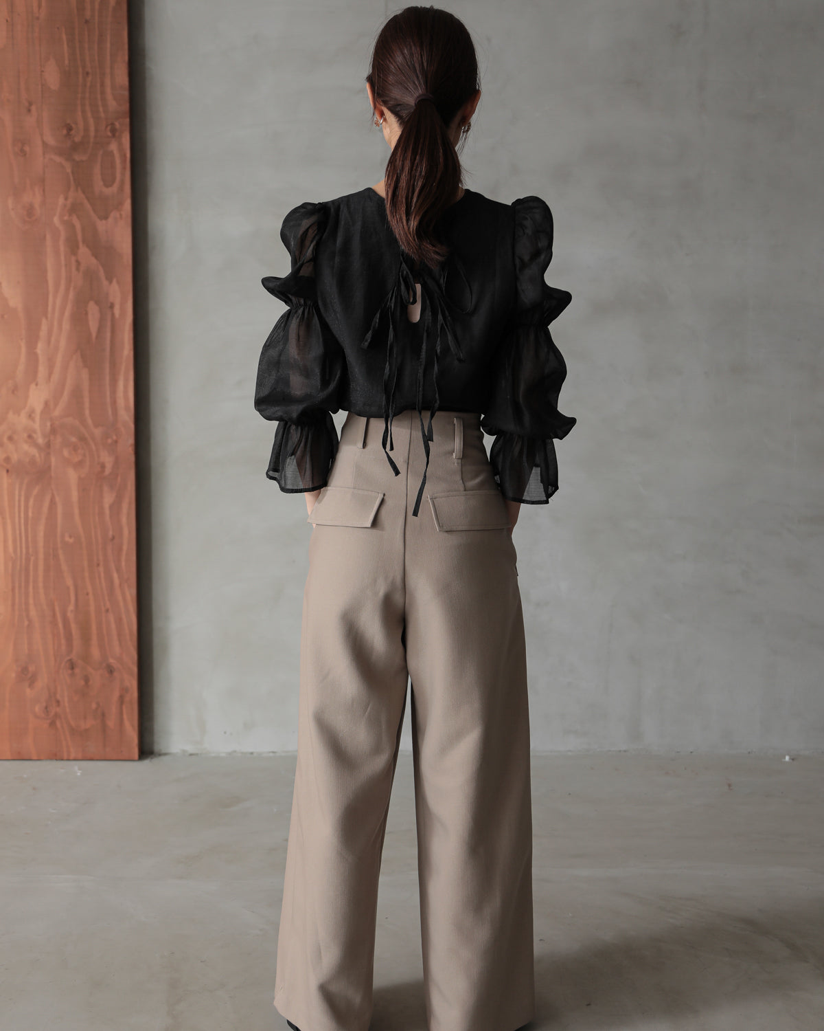 front waist ruched pants