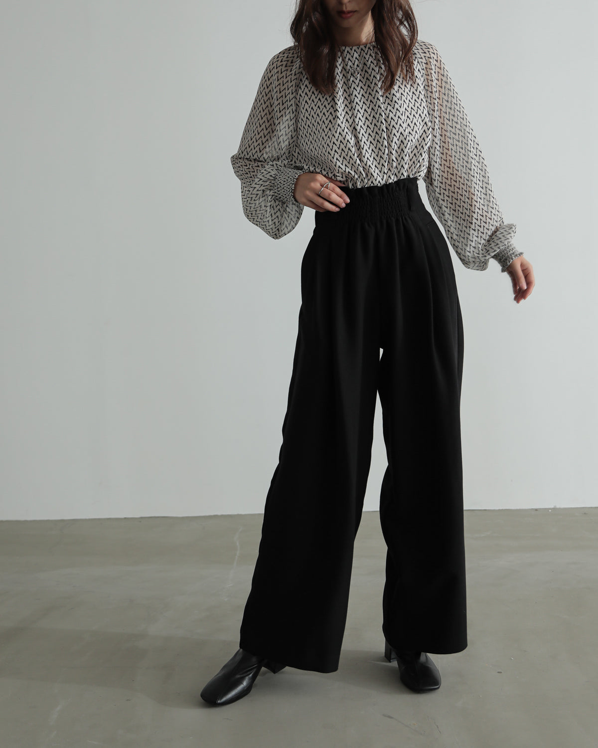 front waist ruched pants