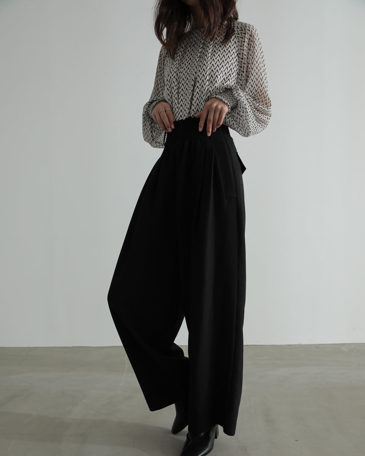 front waist ruched pants