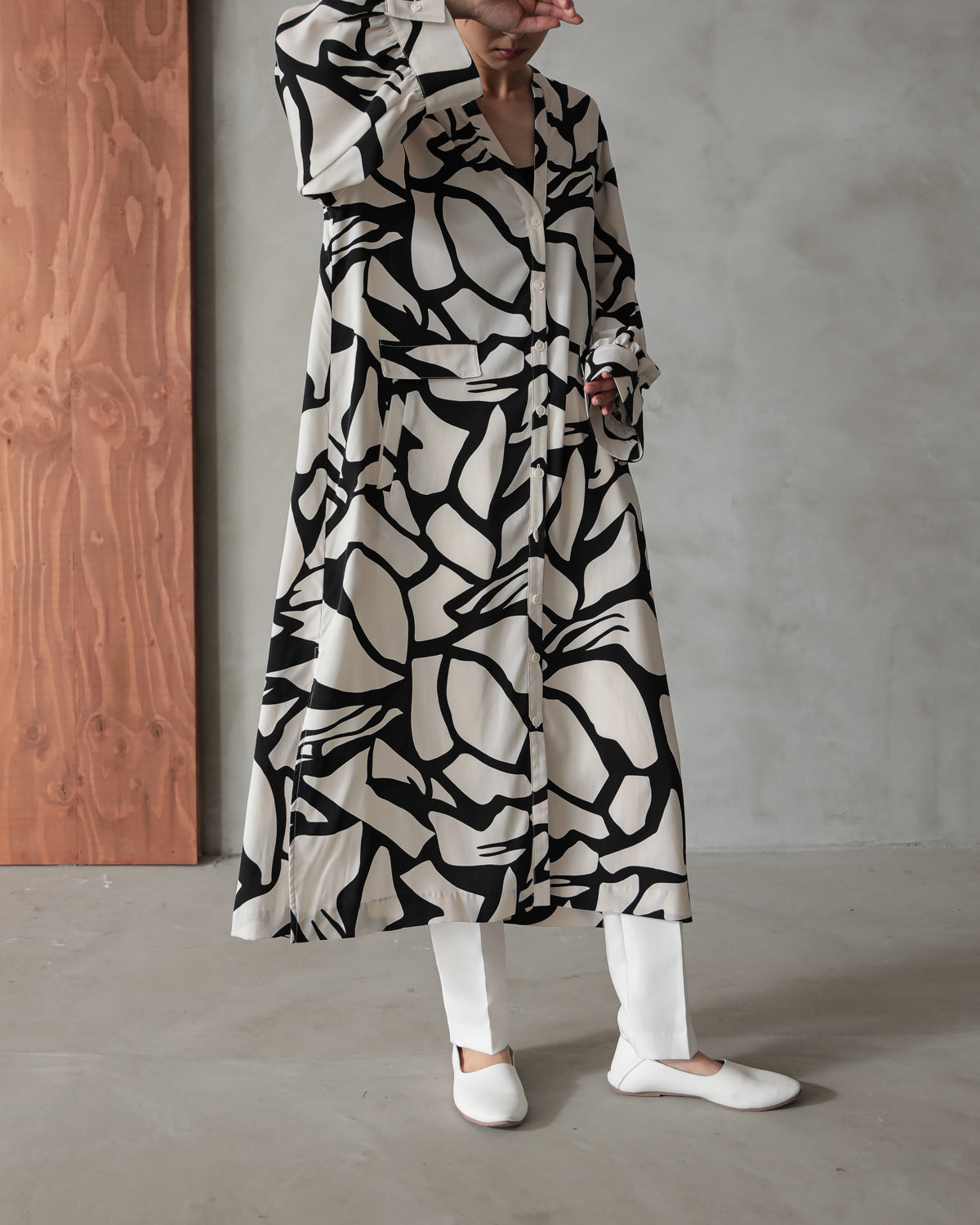 printed long blouse