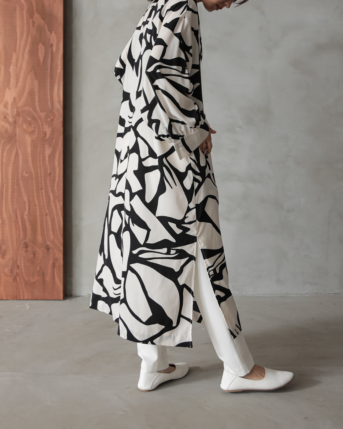 printed long blouse