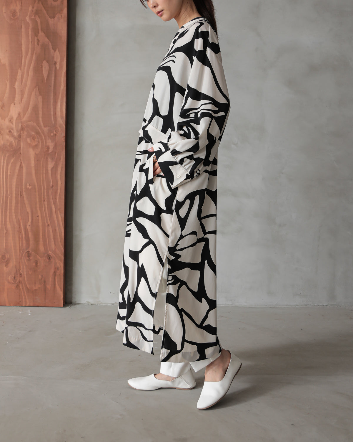 printed long blouse