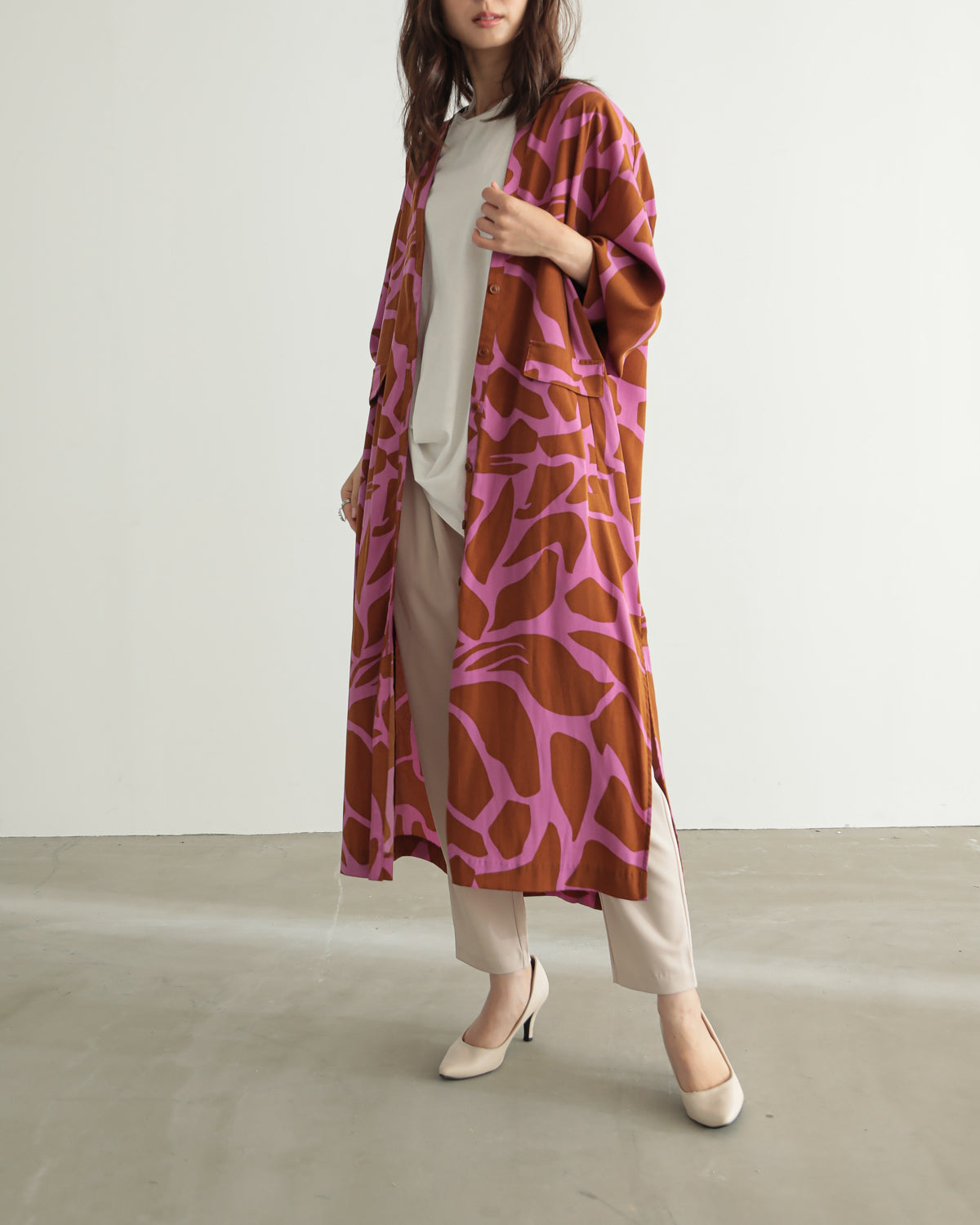 printed long blouse