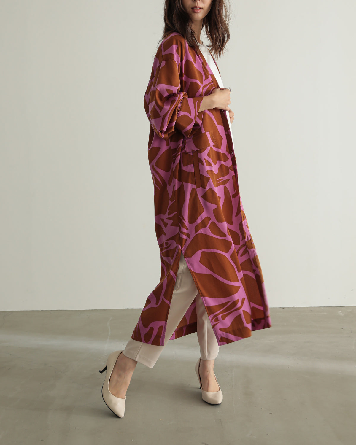 printed long blouse