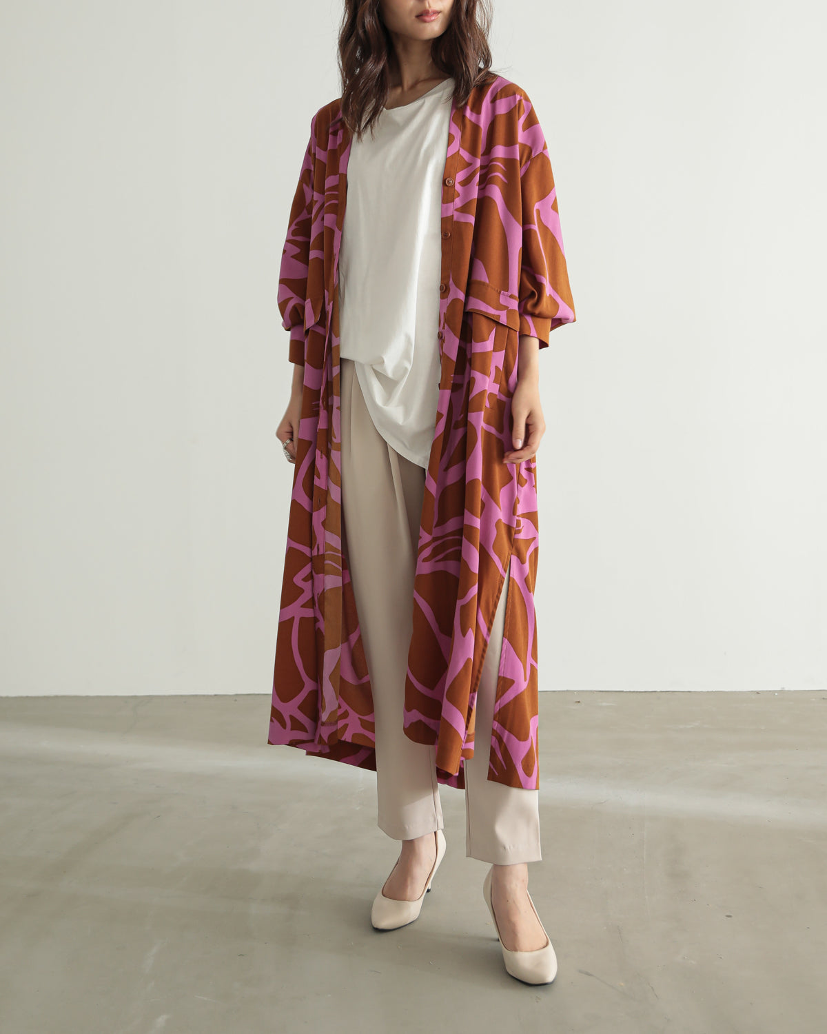 printed long blouse
