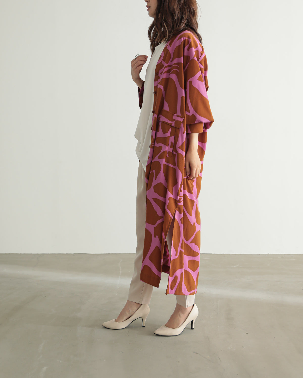 printed long blouse