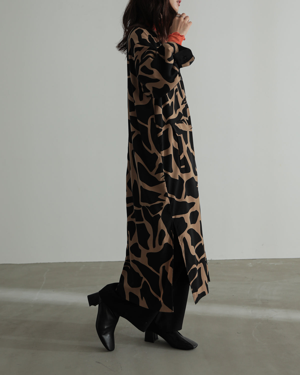 printed long blouse