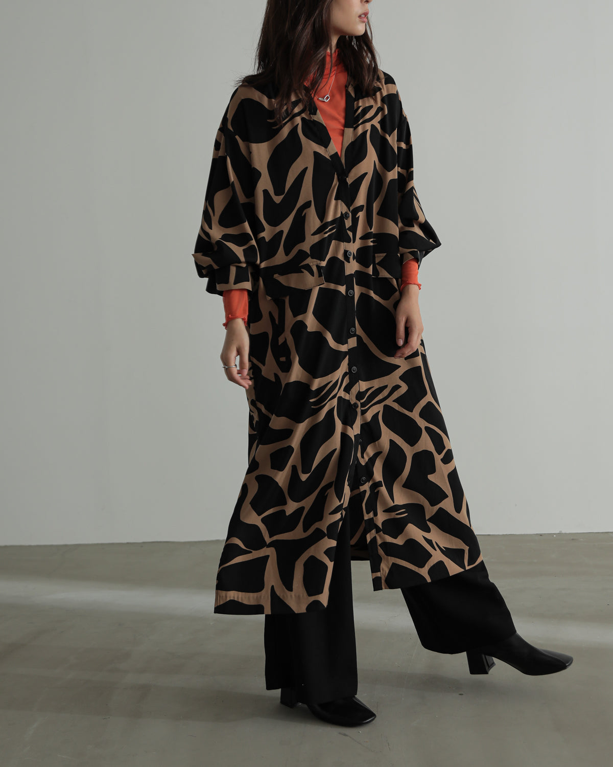 printed long blouse