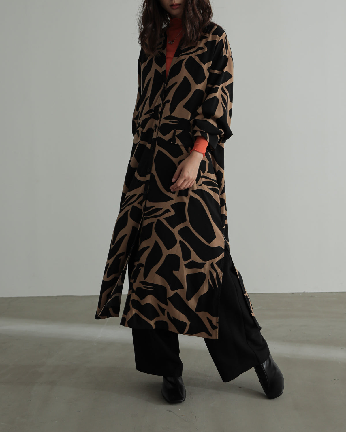 printed long blouse