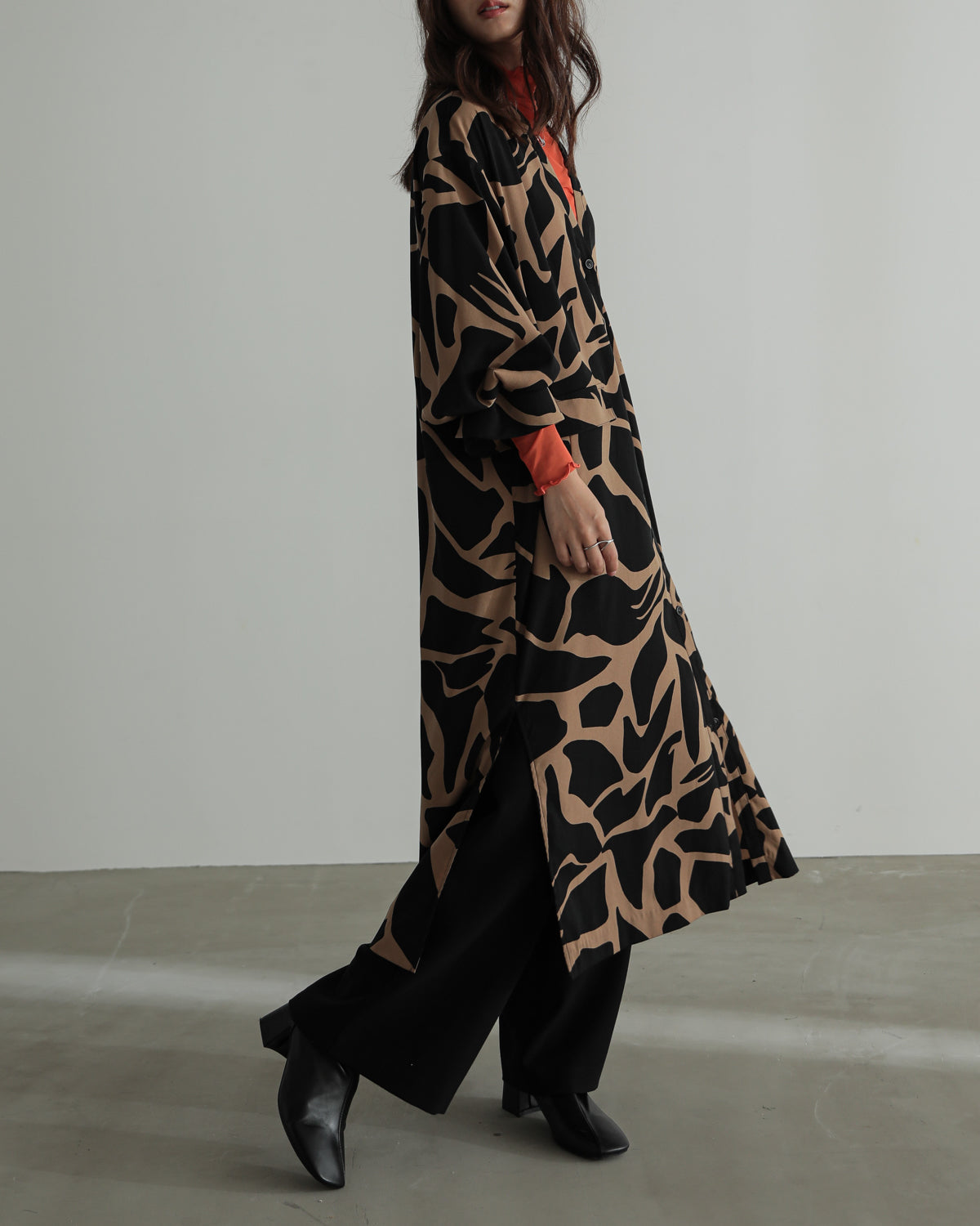 printed long blouse