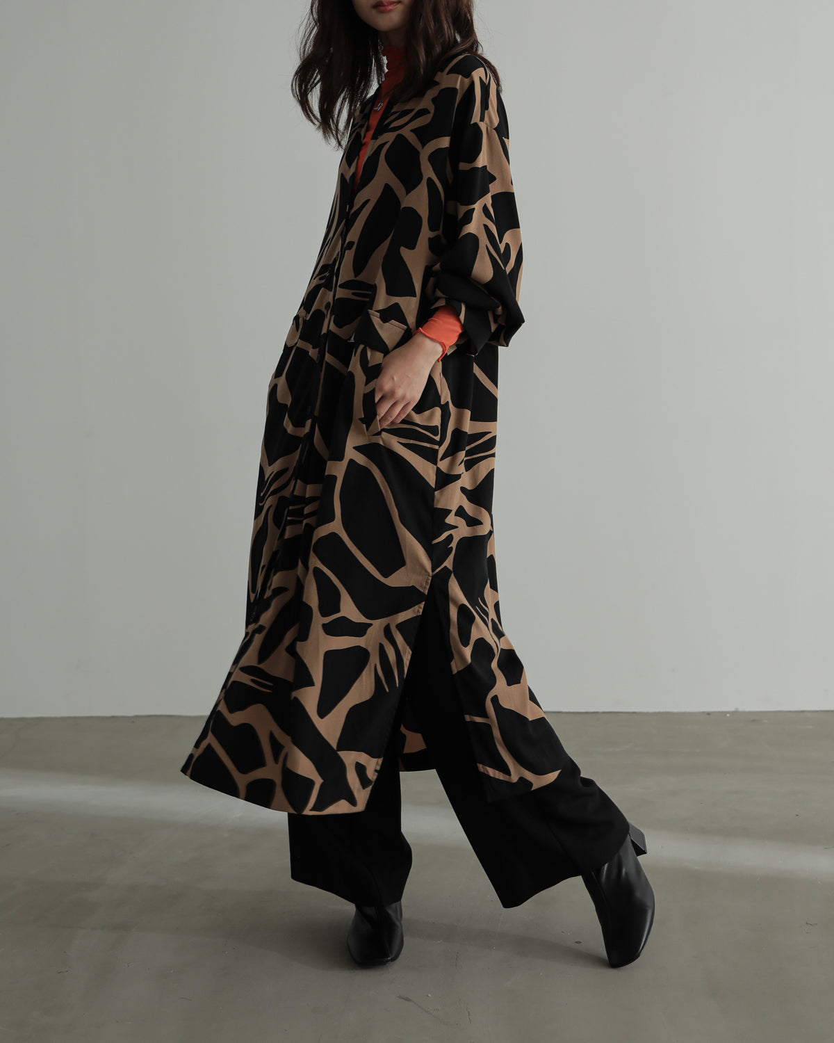 printed long blouse
