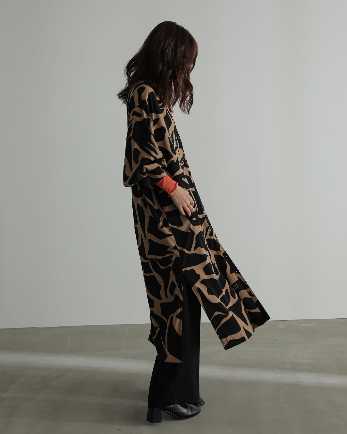 printed long blouse