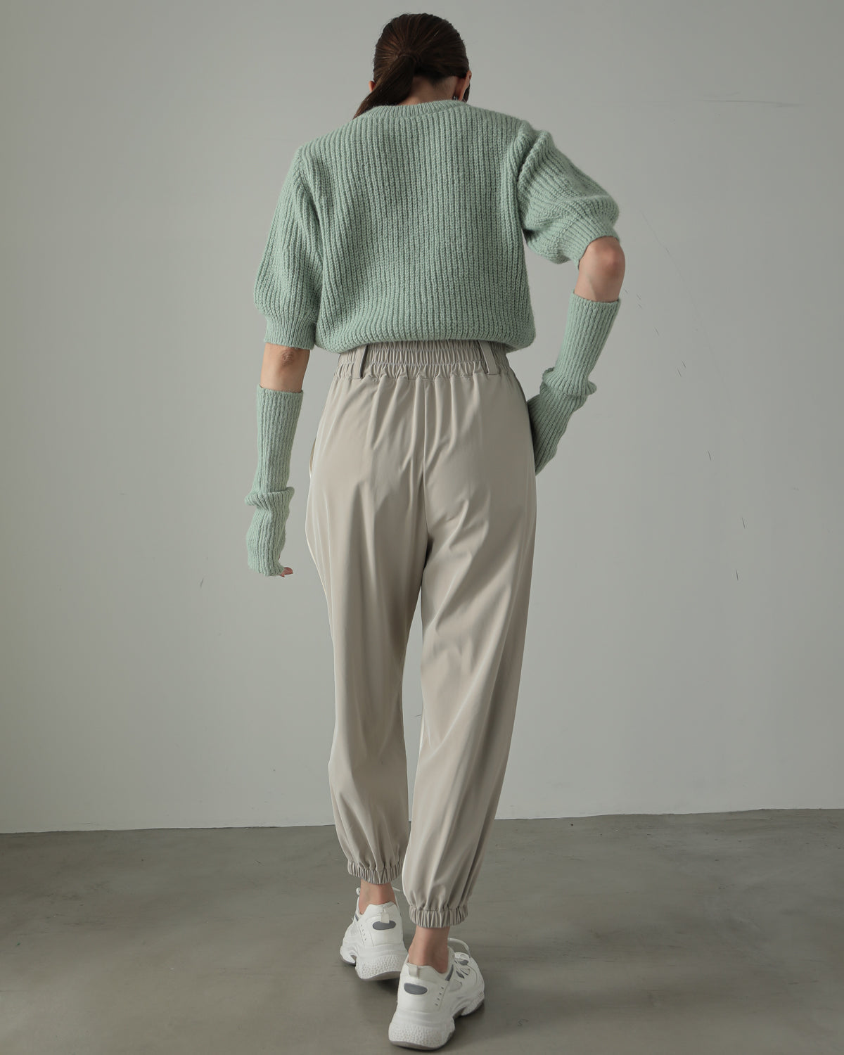 fleece fleece x synthetic leather jogger pants