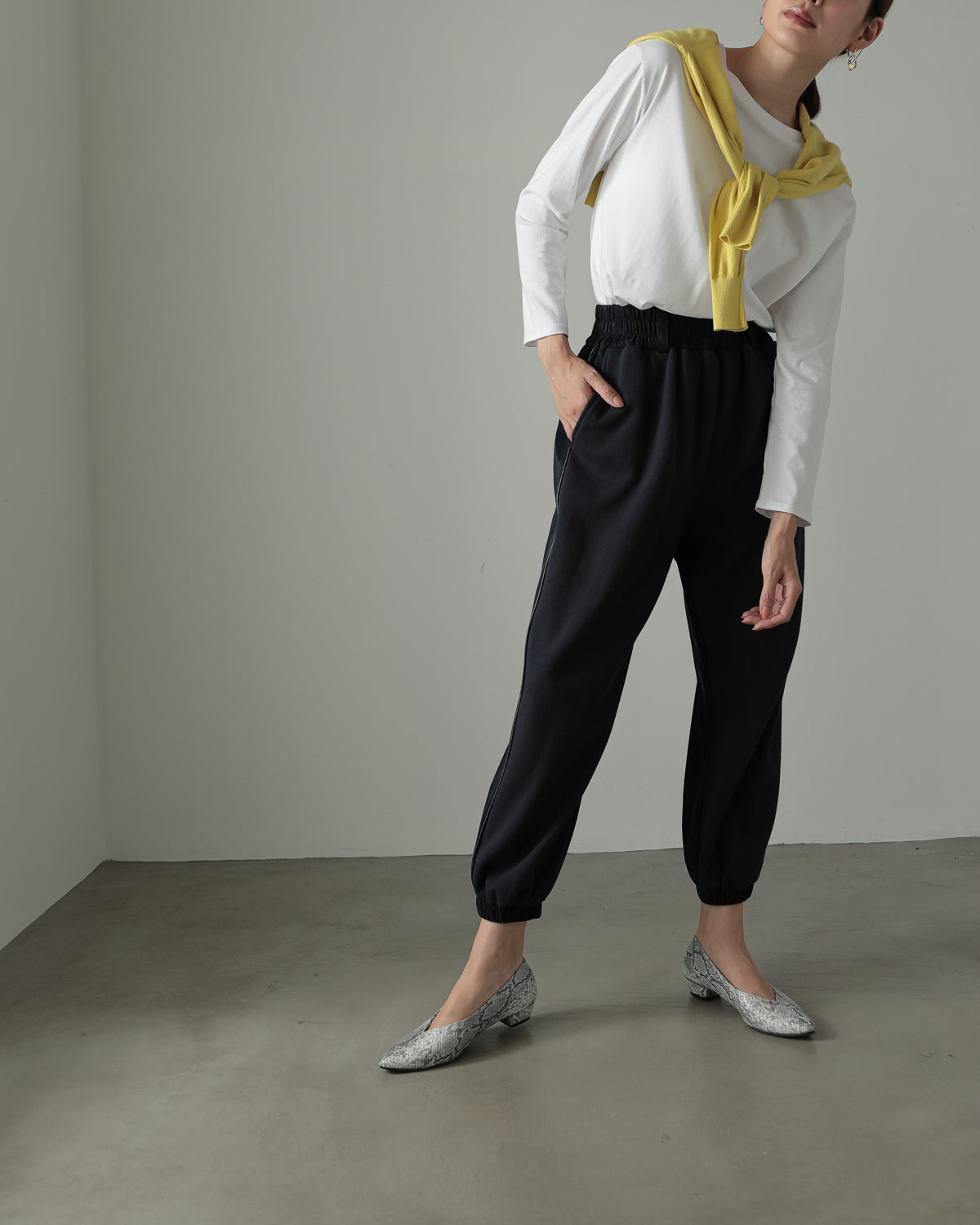 fleece fleece x synthetic leather jogger pants