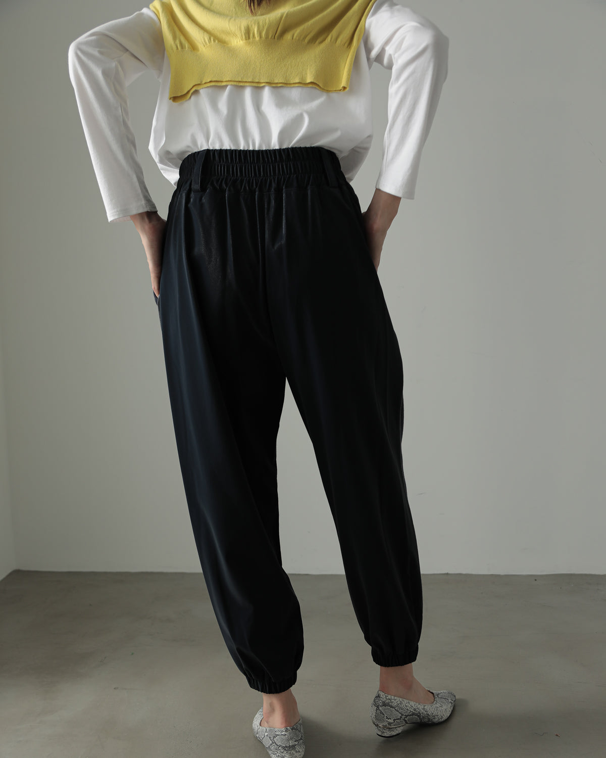 fleece fleece x synthetic leather jogger pants