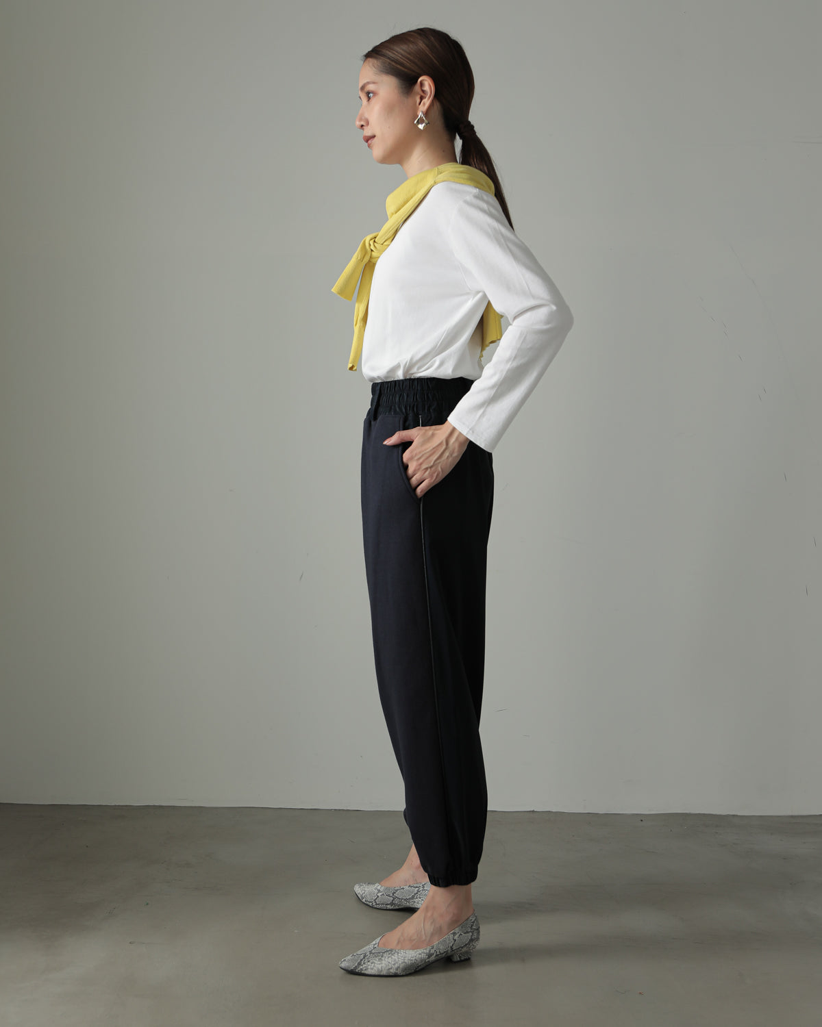 fleece fleece x synthetic leather jogger pants