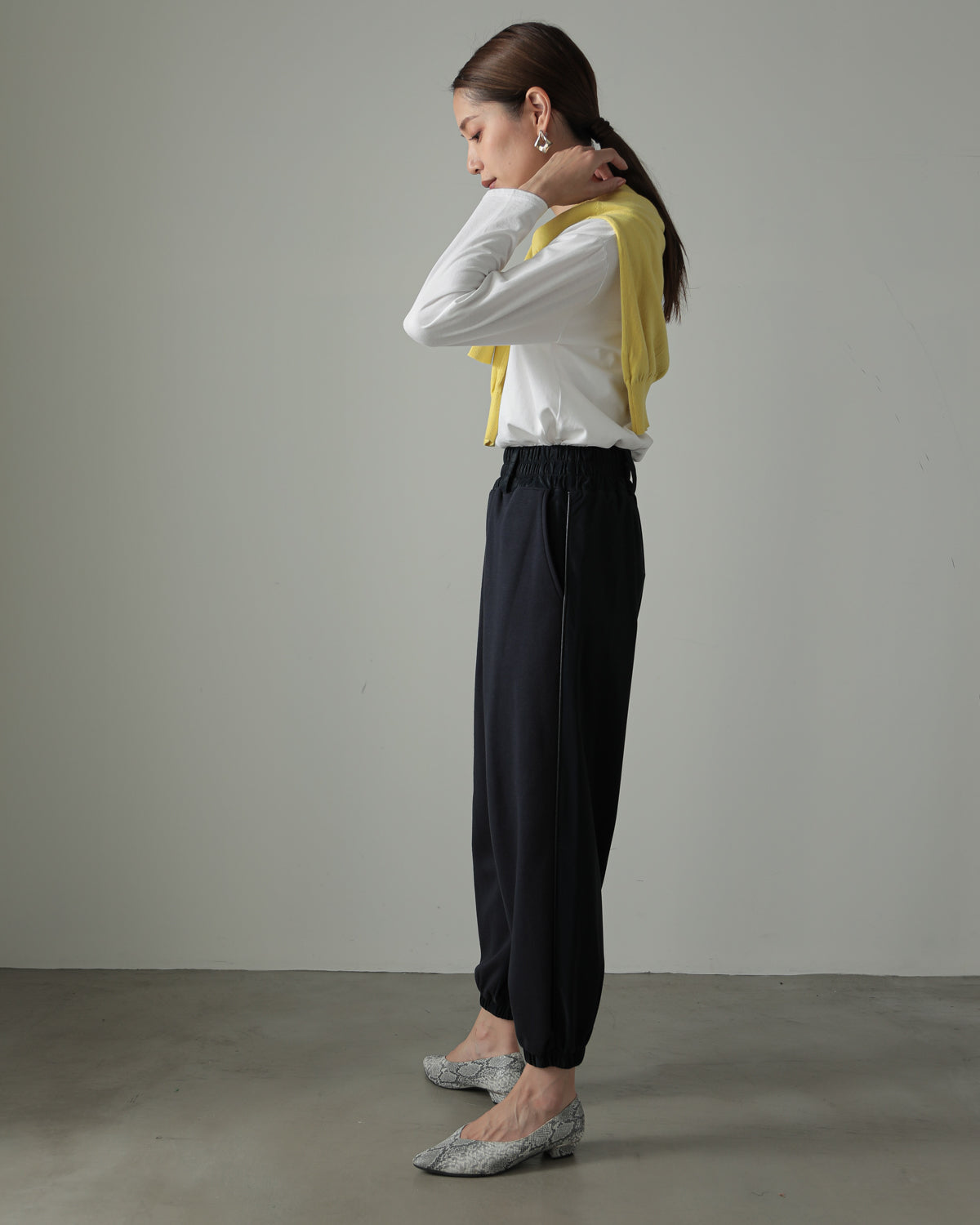 fleece fleece x synthetic leather jogger pants