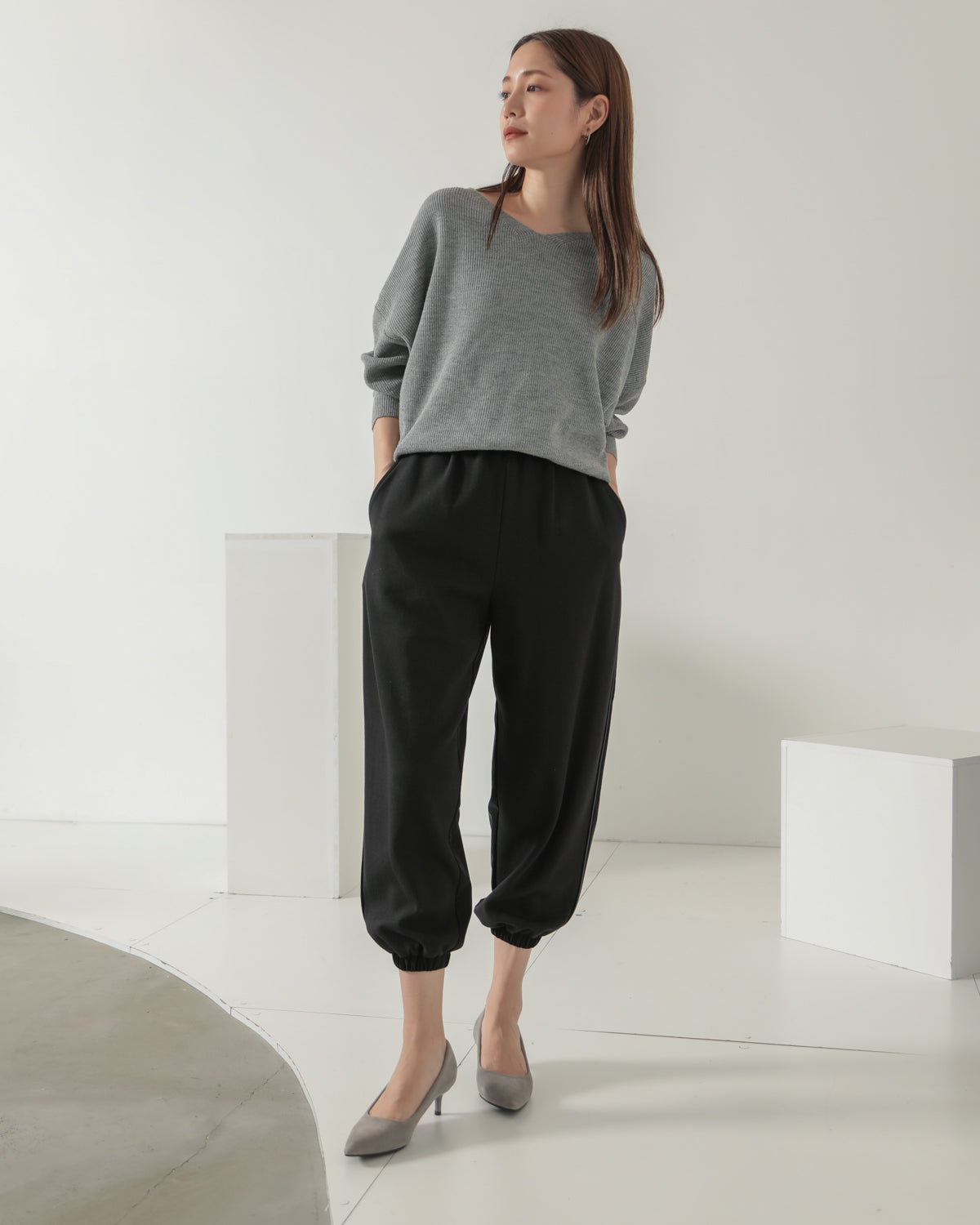 fleece fleece x synthetic leather jogger pants