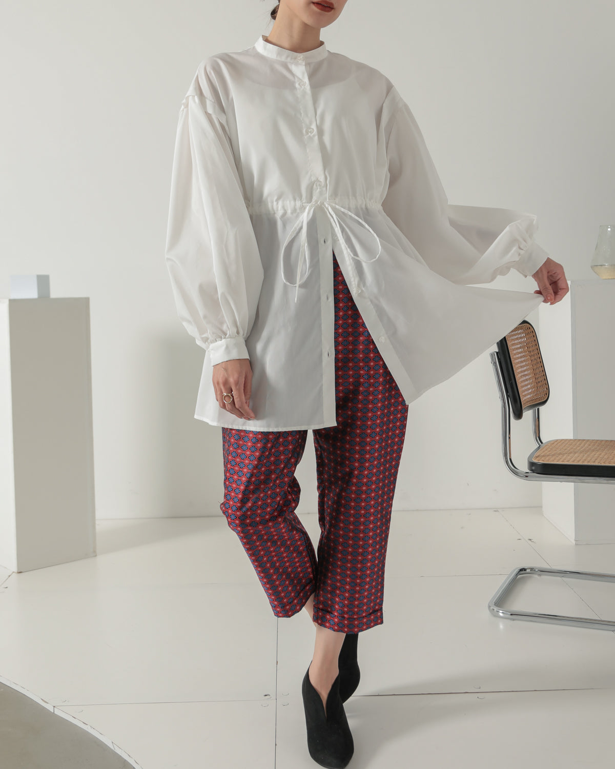 jacquard tapered pants