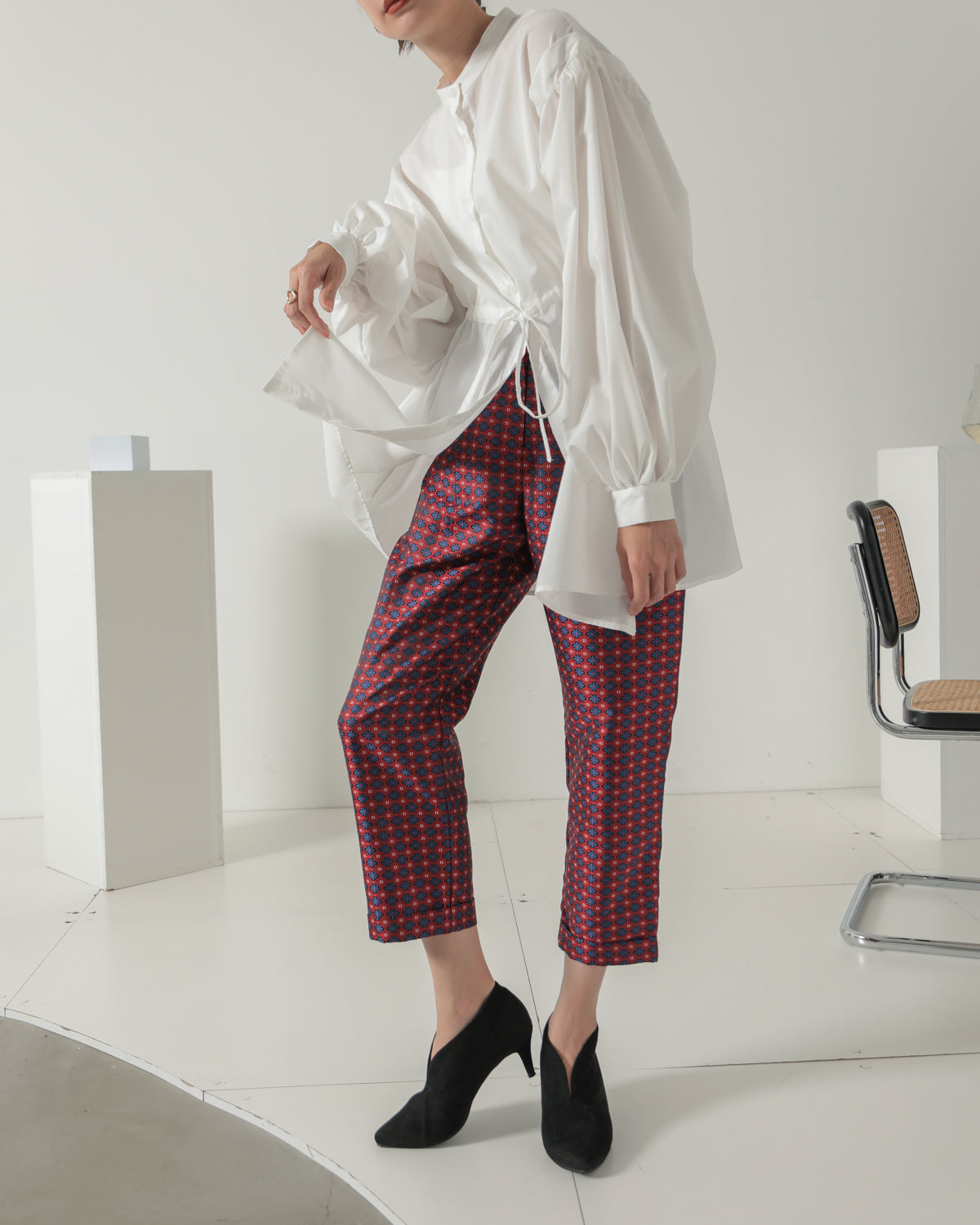 jacquard tapered pants