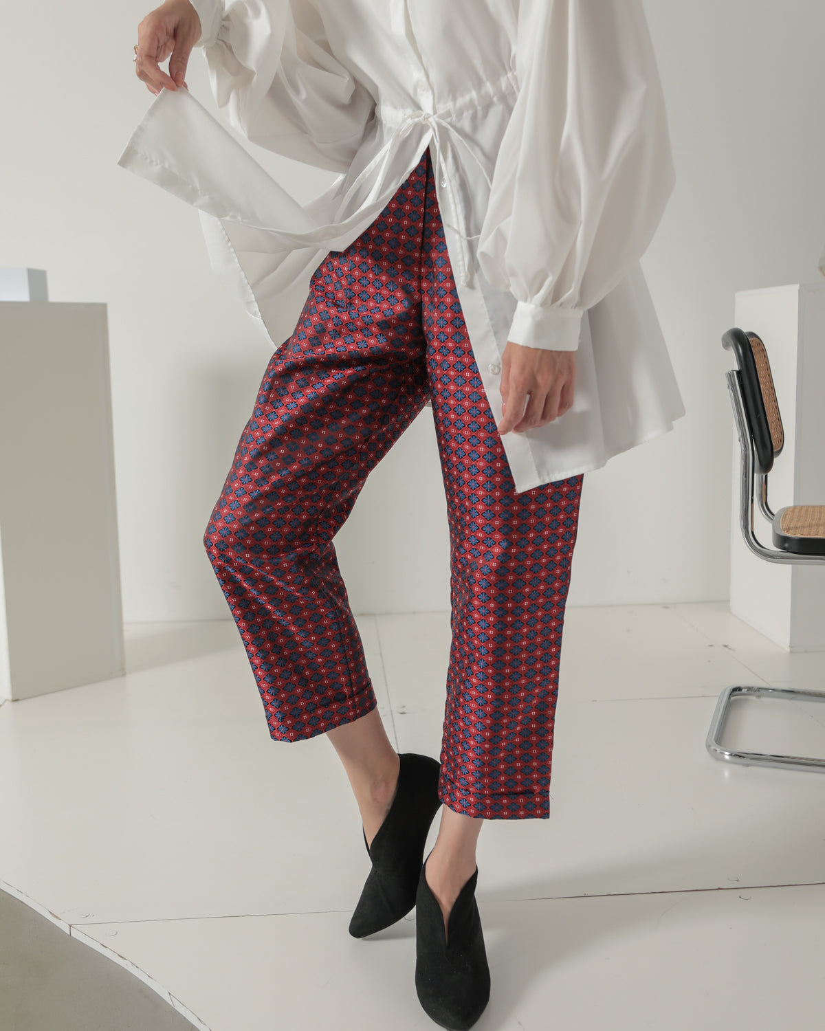 jacquard tapered pants