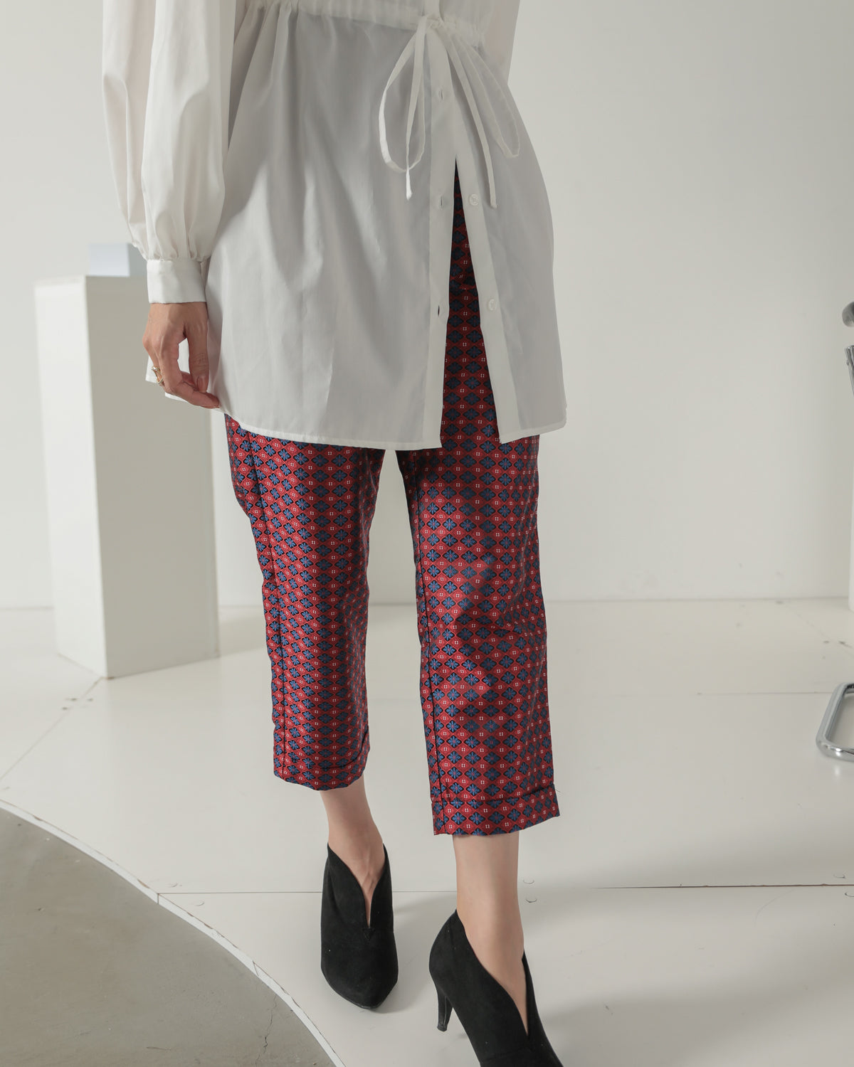jacquard tapered pants