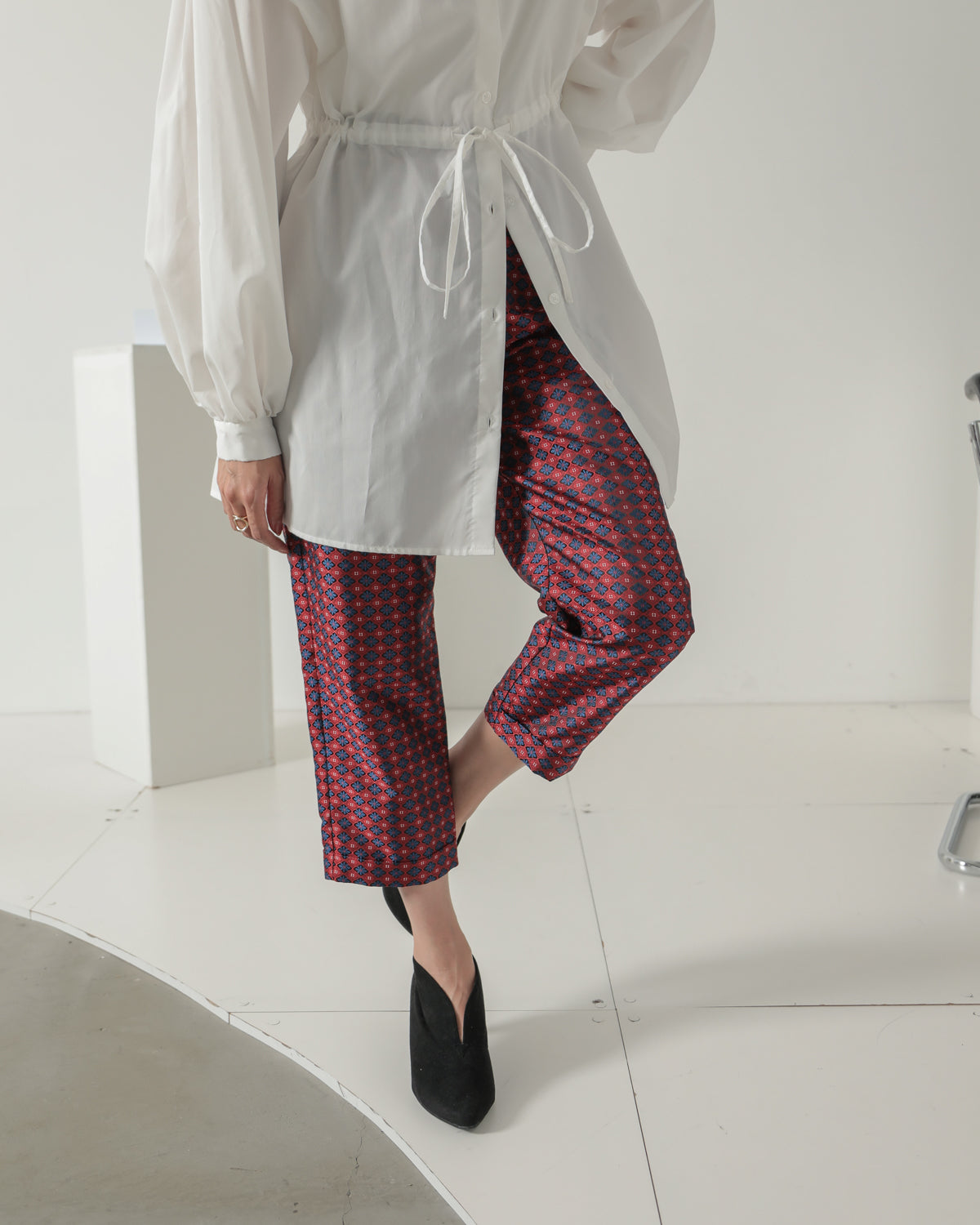 jacquard tapered pants