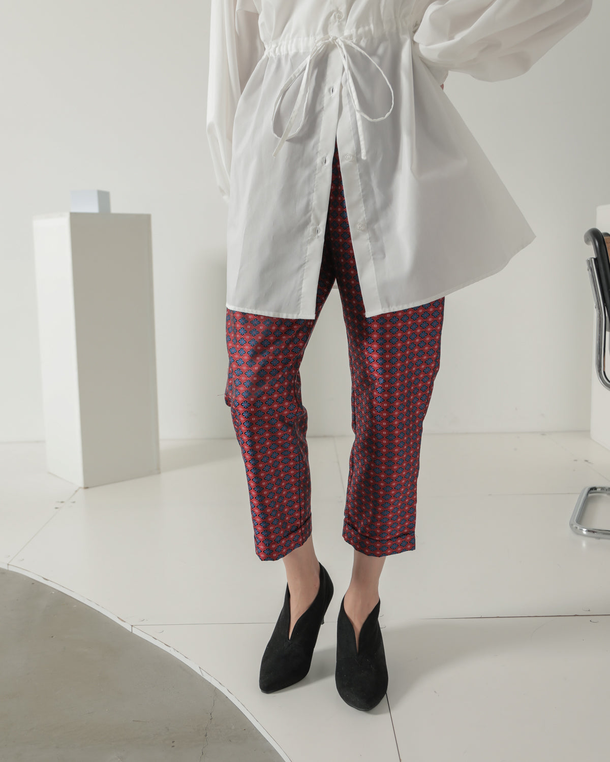 jacquard tapered pants