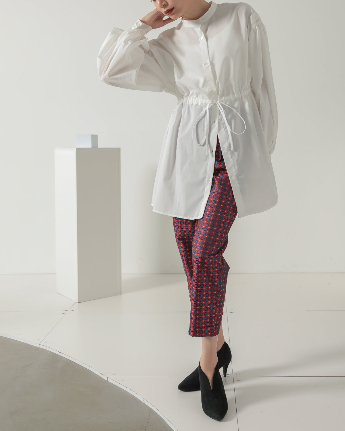 jacquard tapered pants