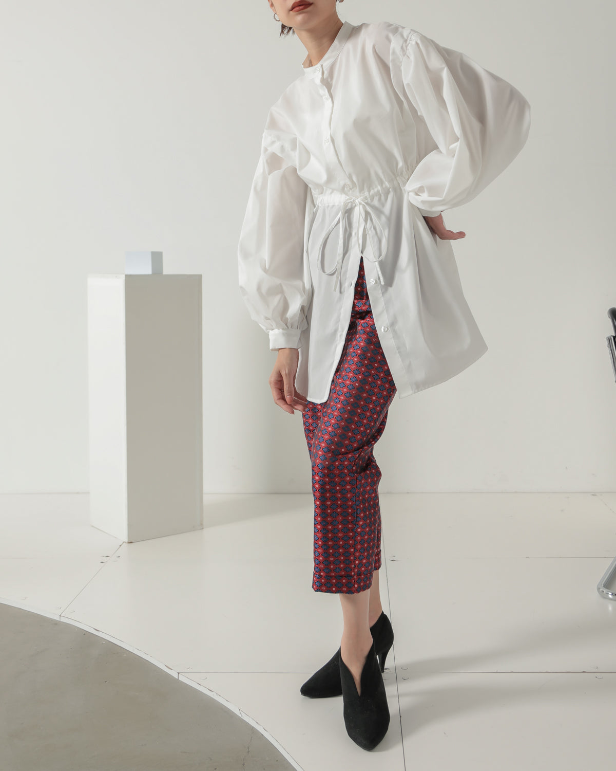 jacquard tapered pants