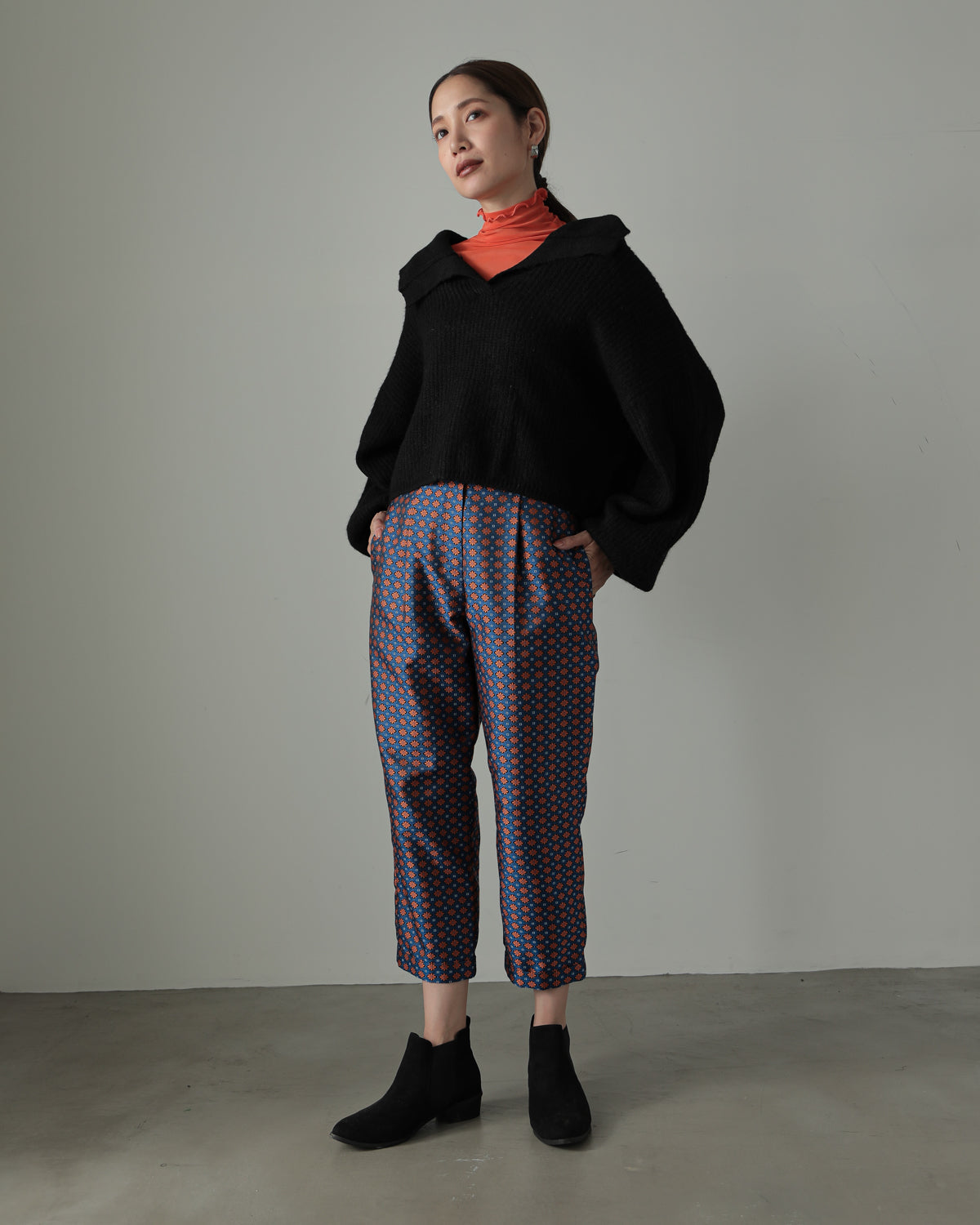 jacquard tapered pants