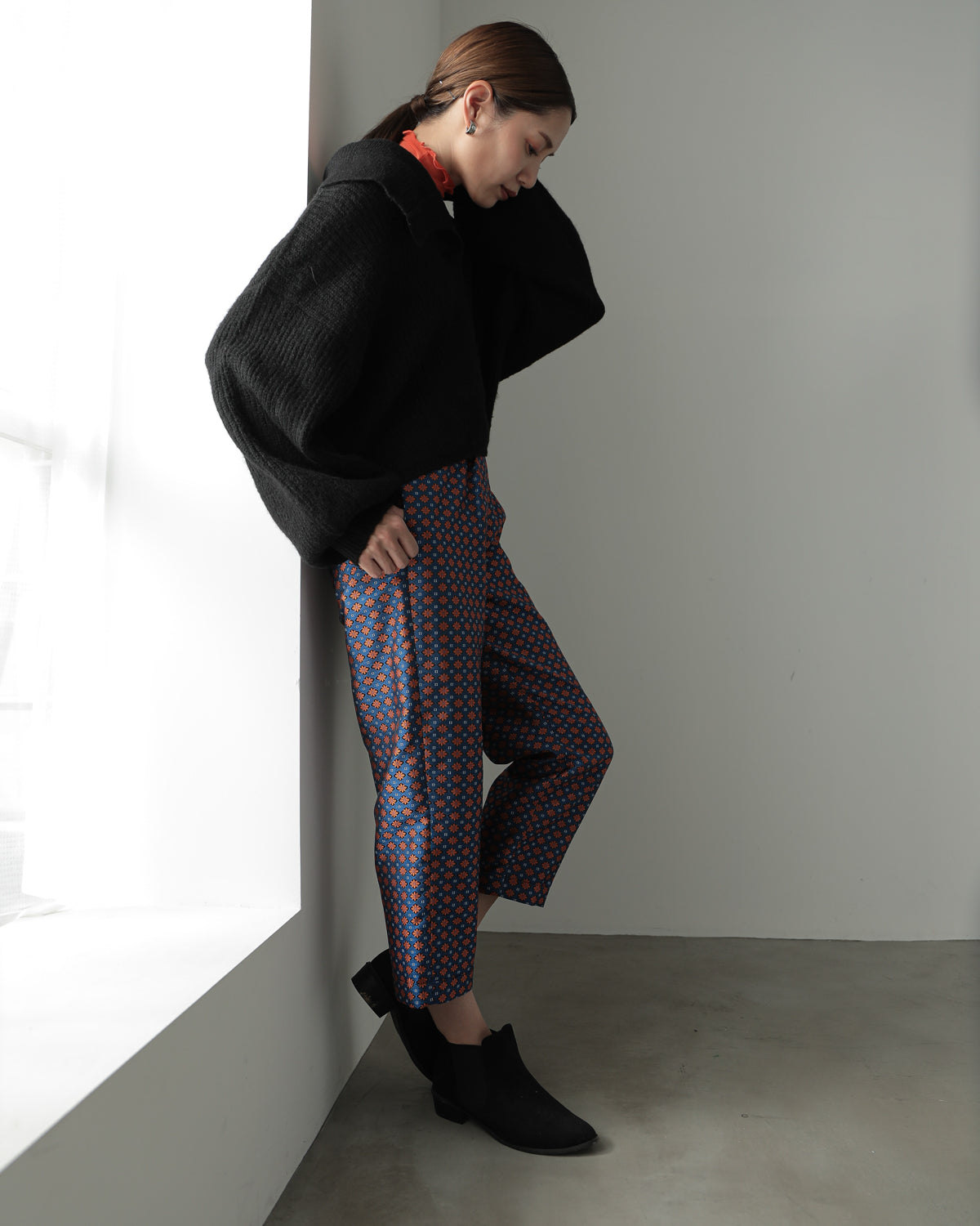 jacquard tapered pants