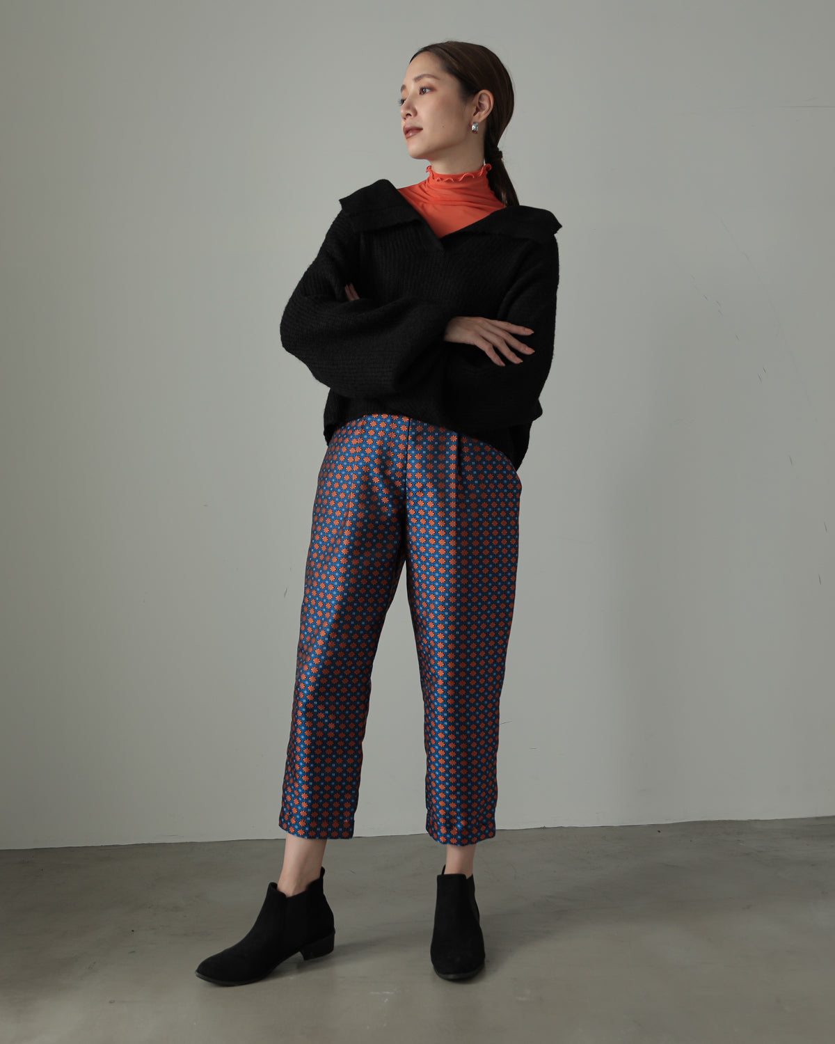 jacquard tapered pants