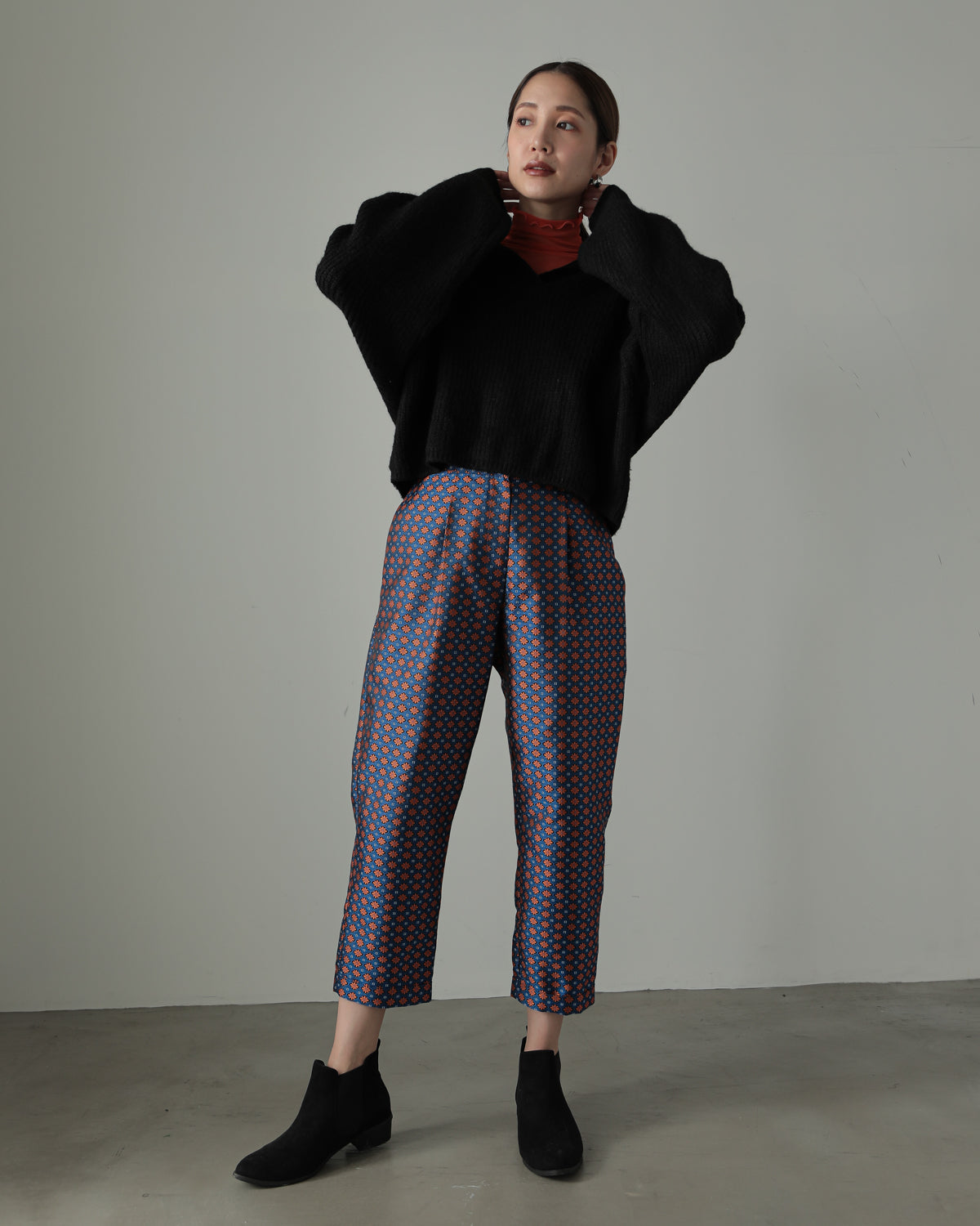 jacquard tapered pants