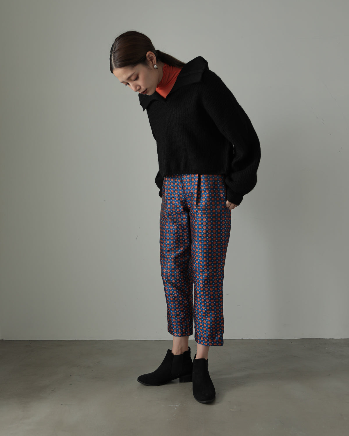 jacquard tapered pants