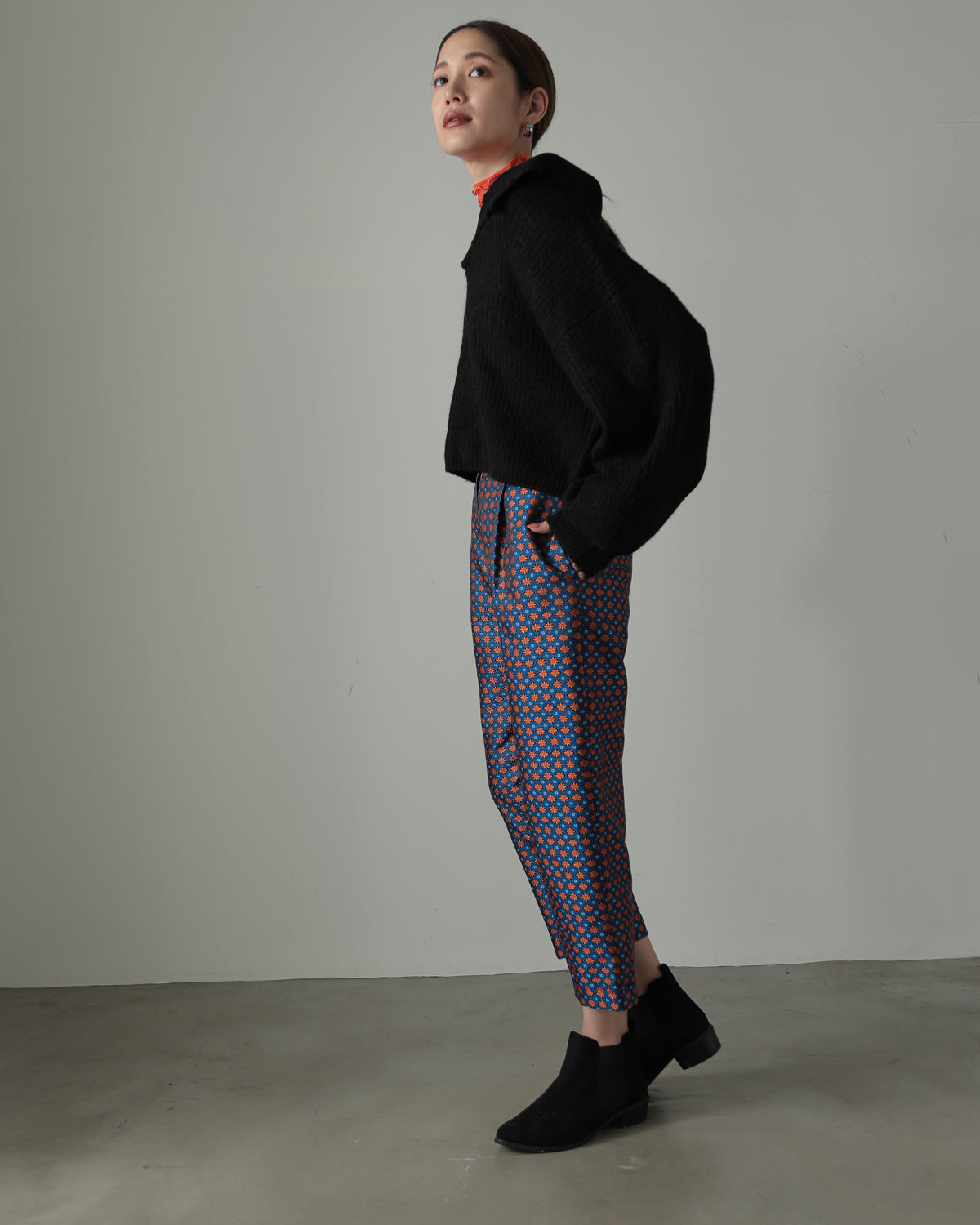 jacquard tapered pants