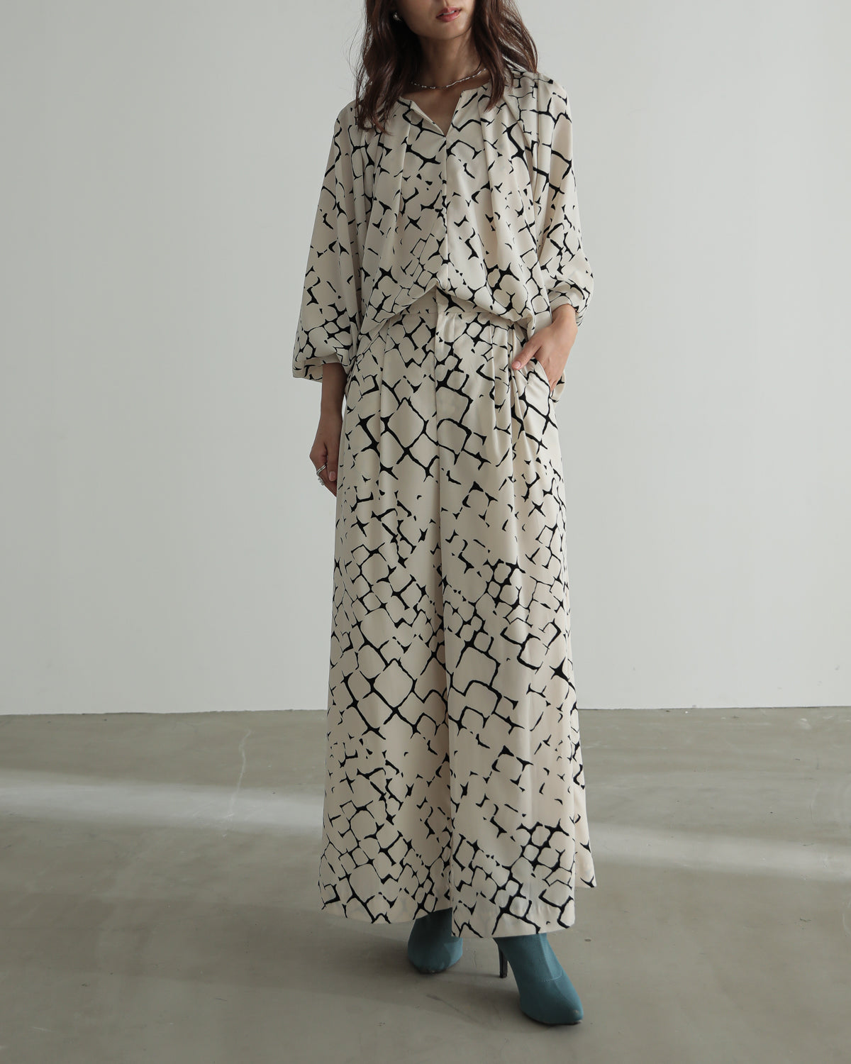 giraffe print blouse