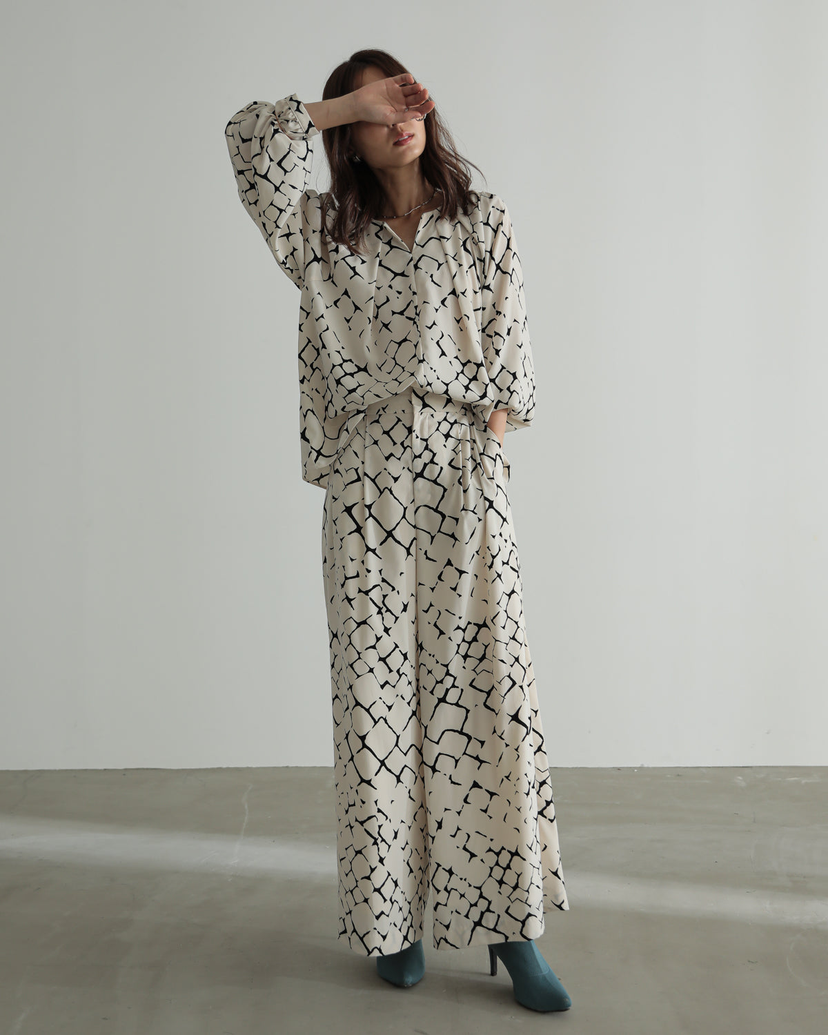giraffe print blouse
