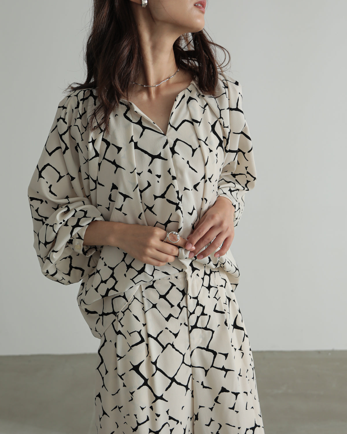 giraffe print blouse