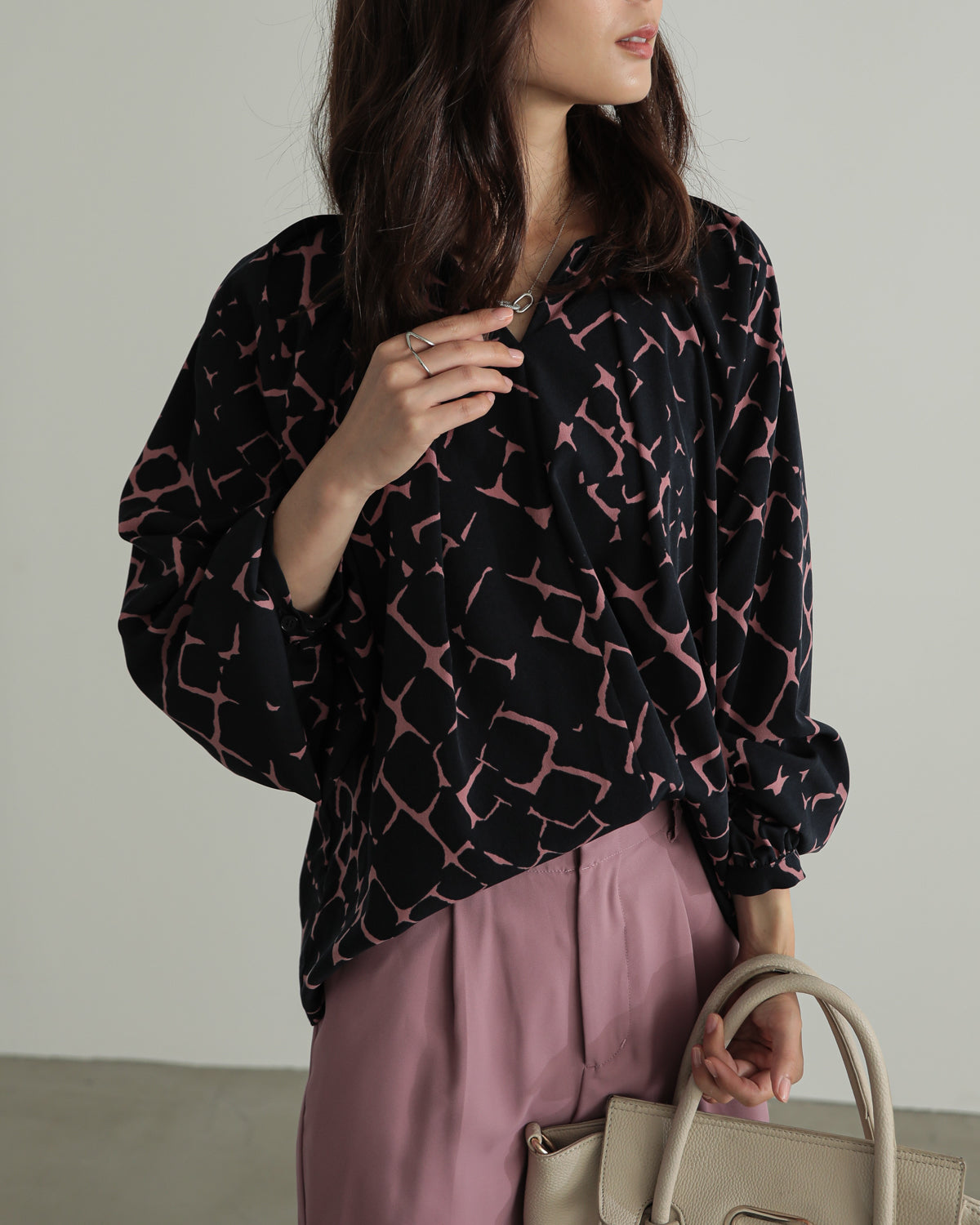 giraffe print blouse