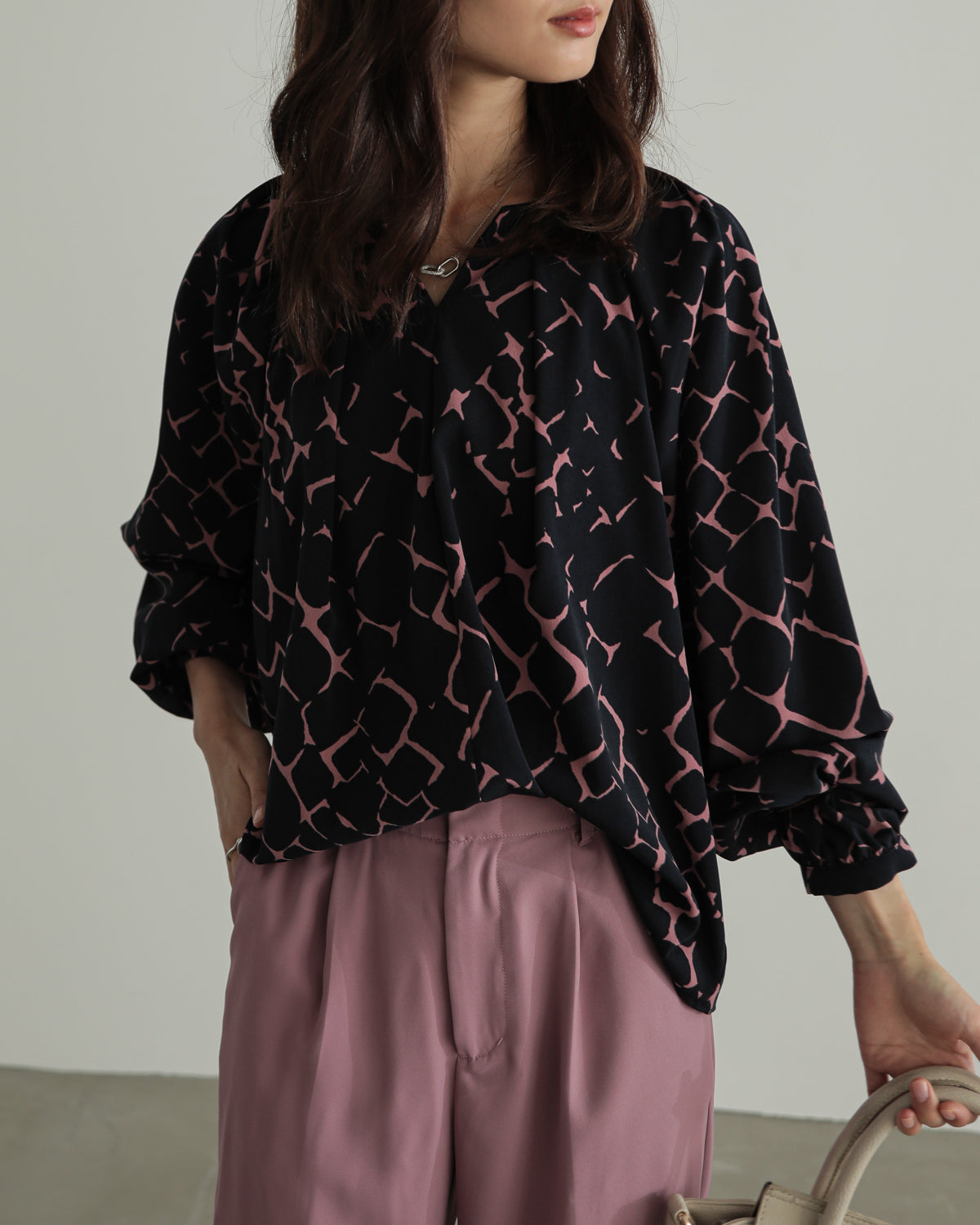 giraffe print blouse