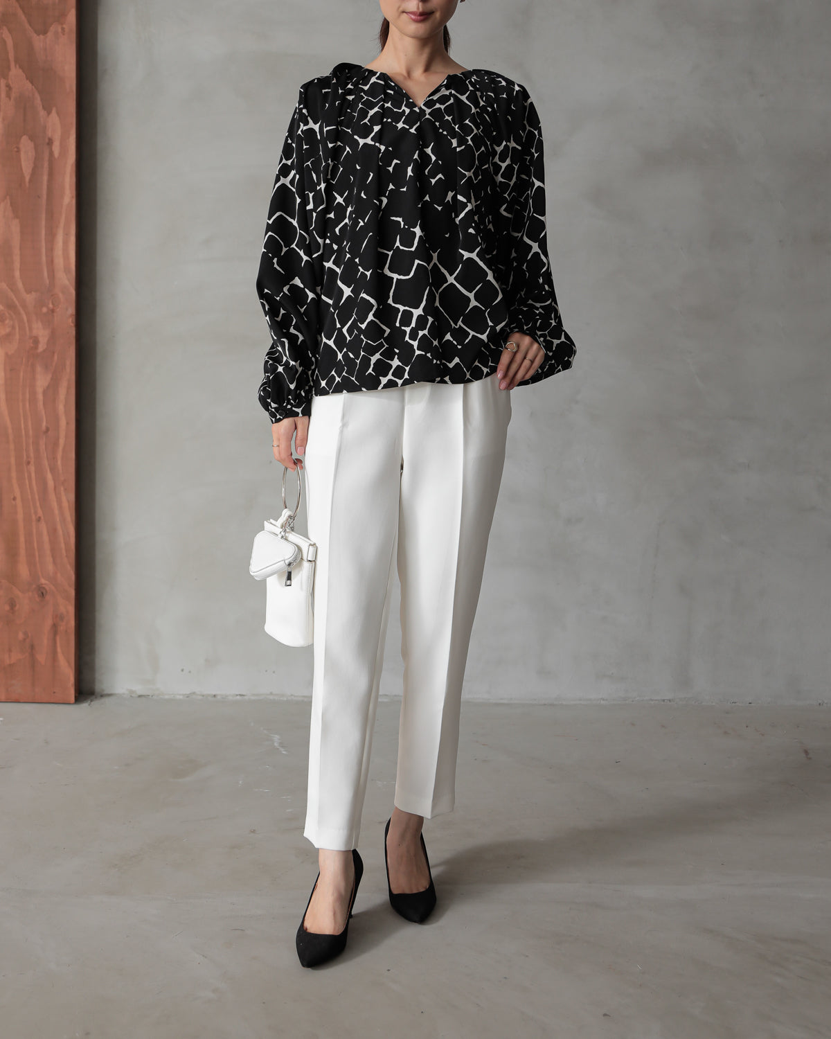 giraffe print blouse