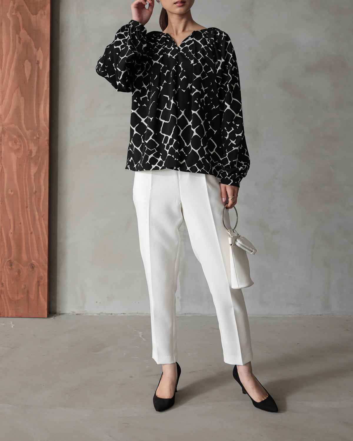 giraffe print blouse
