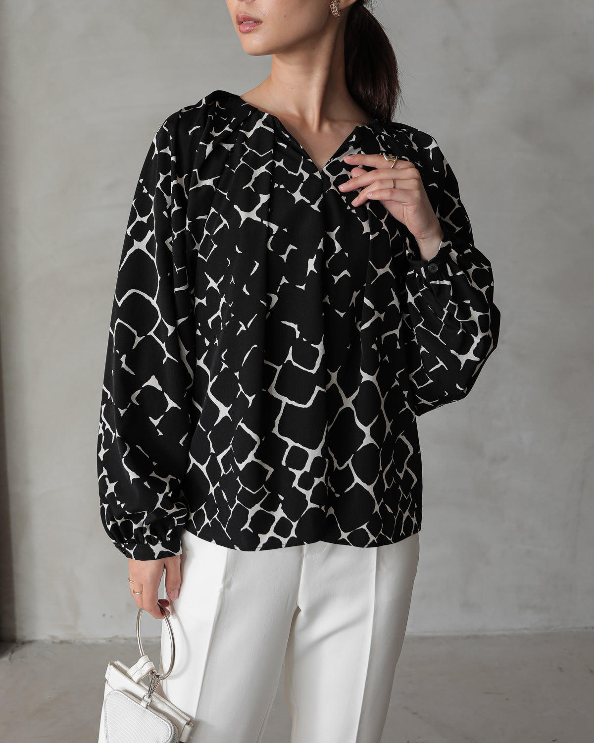 giraffe print blouse