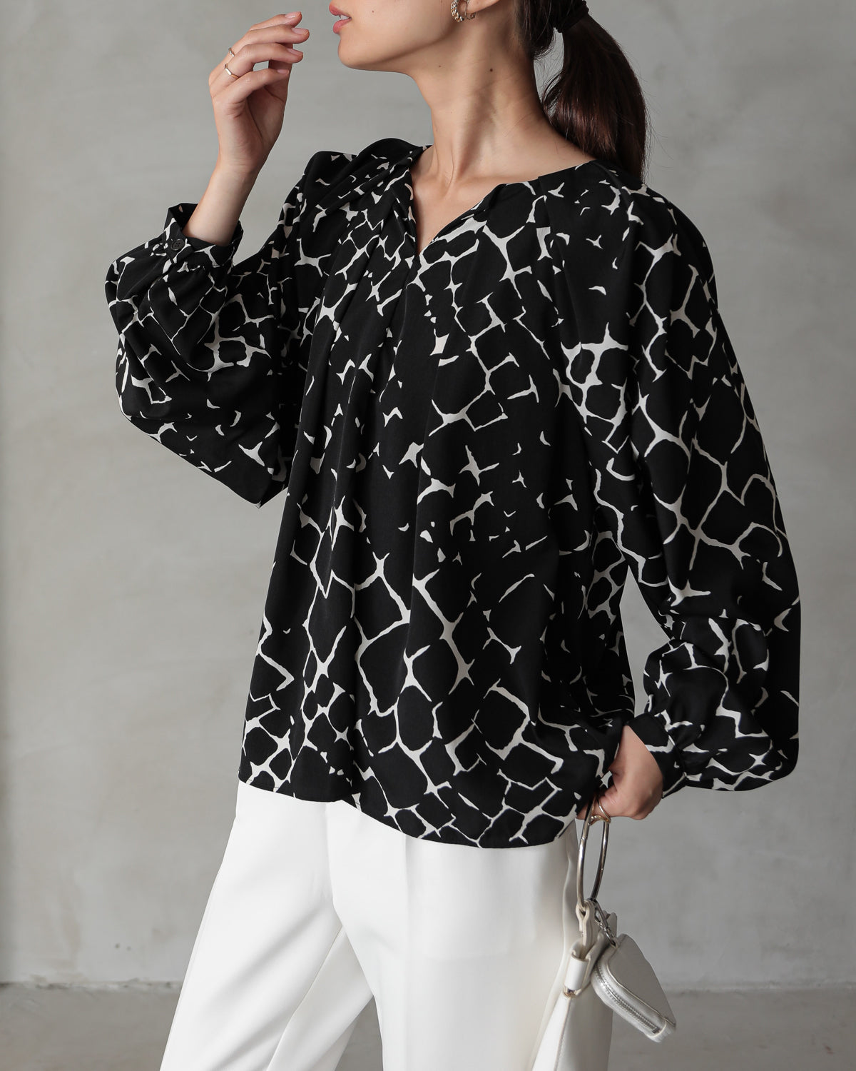 giraffe print blouse
