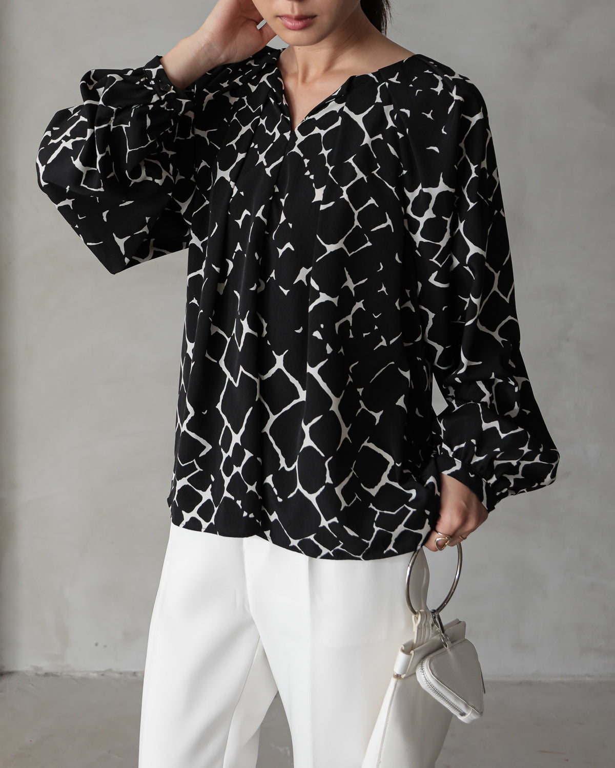 giraffe print blouse
