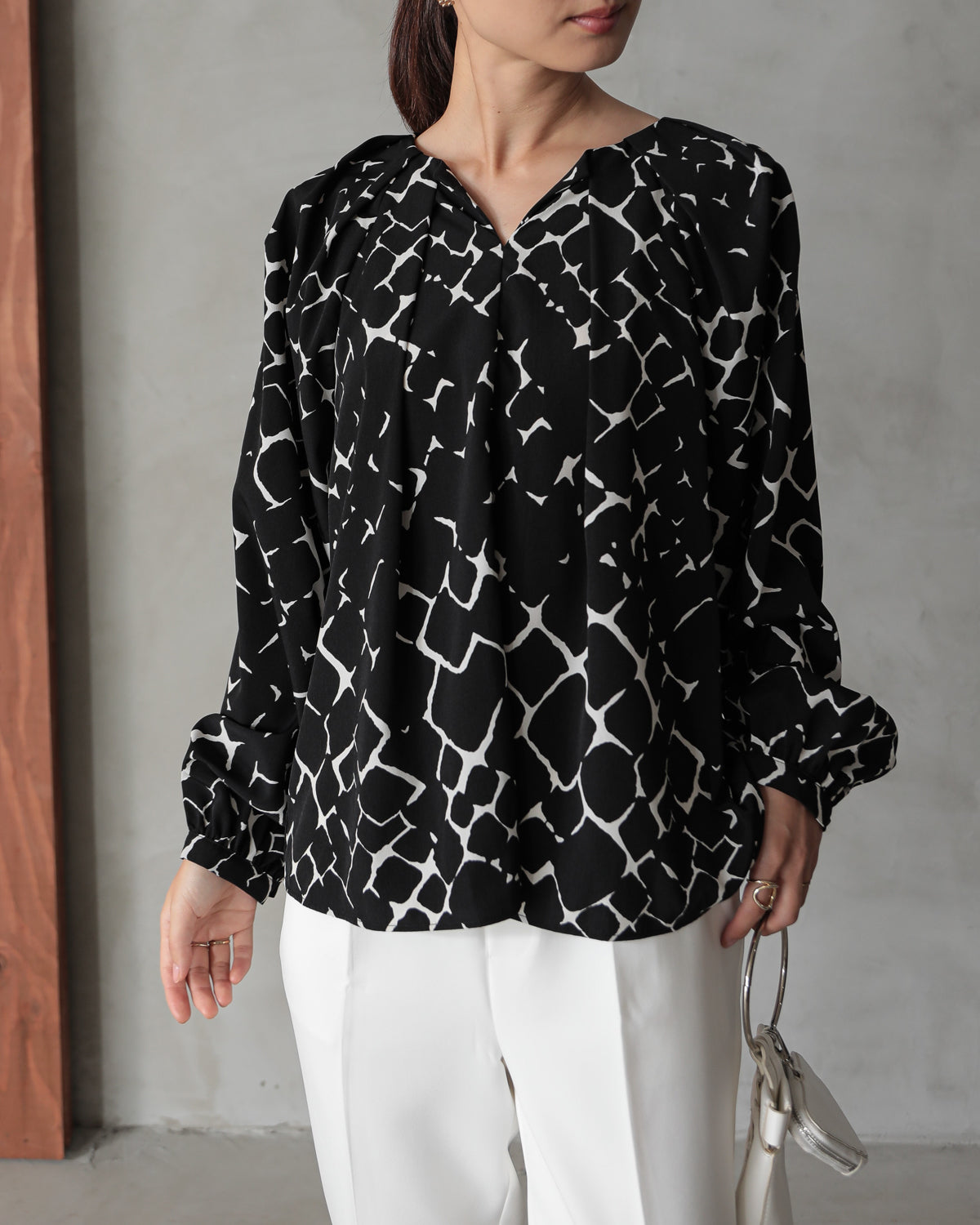 giraffe print blouse