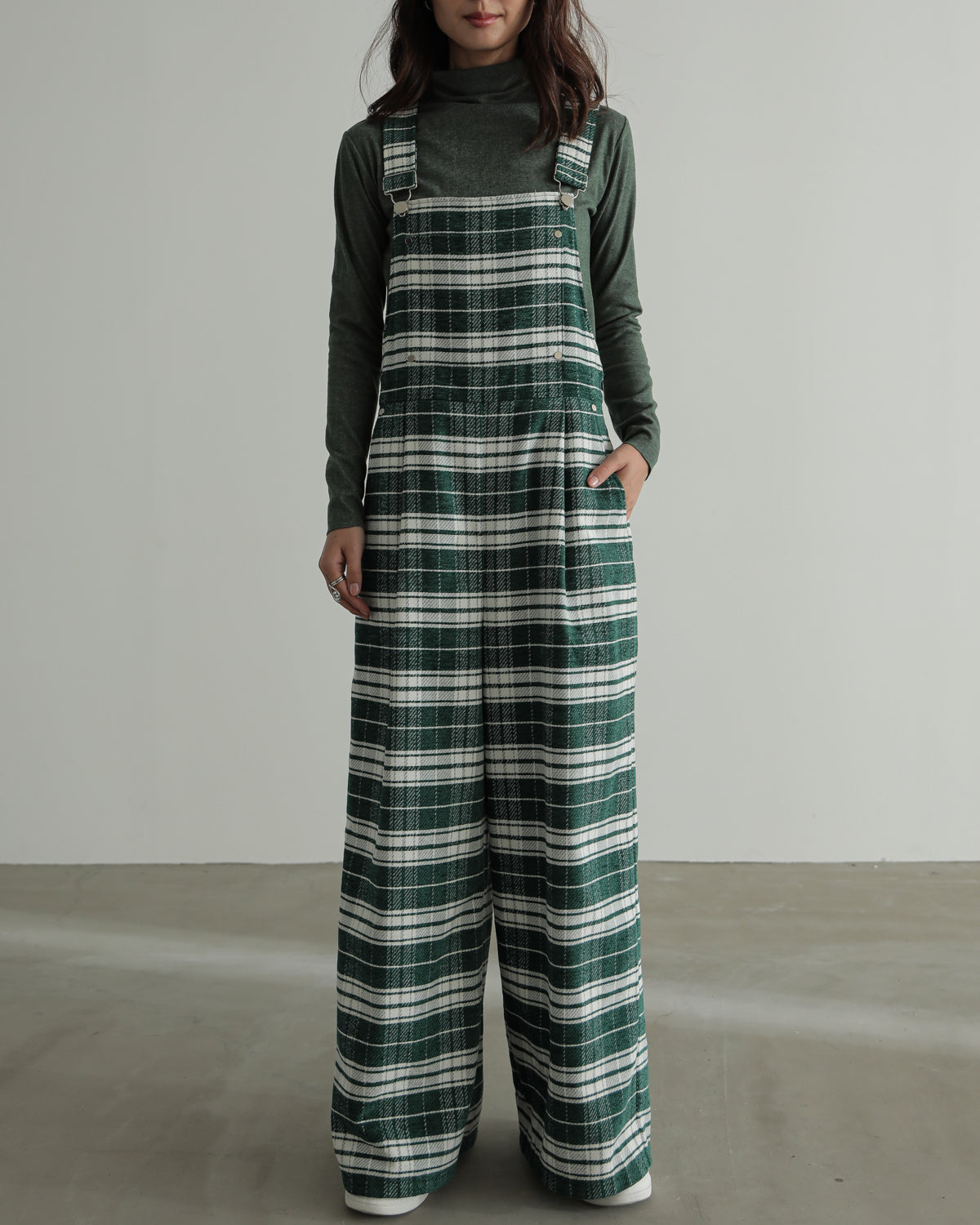plaid salopette